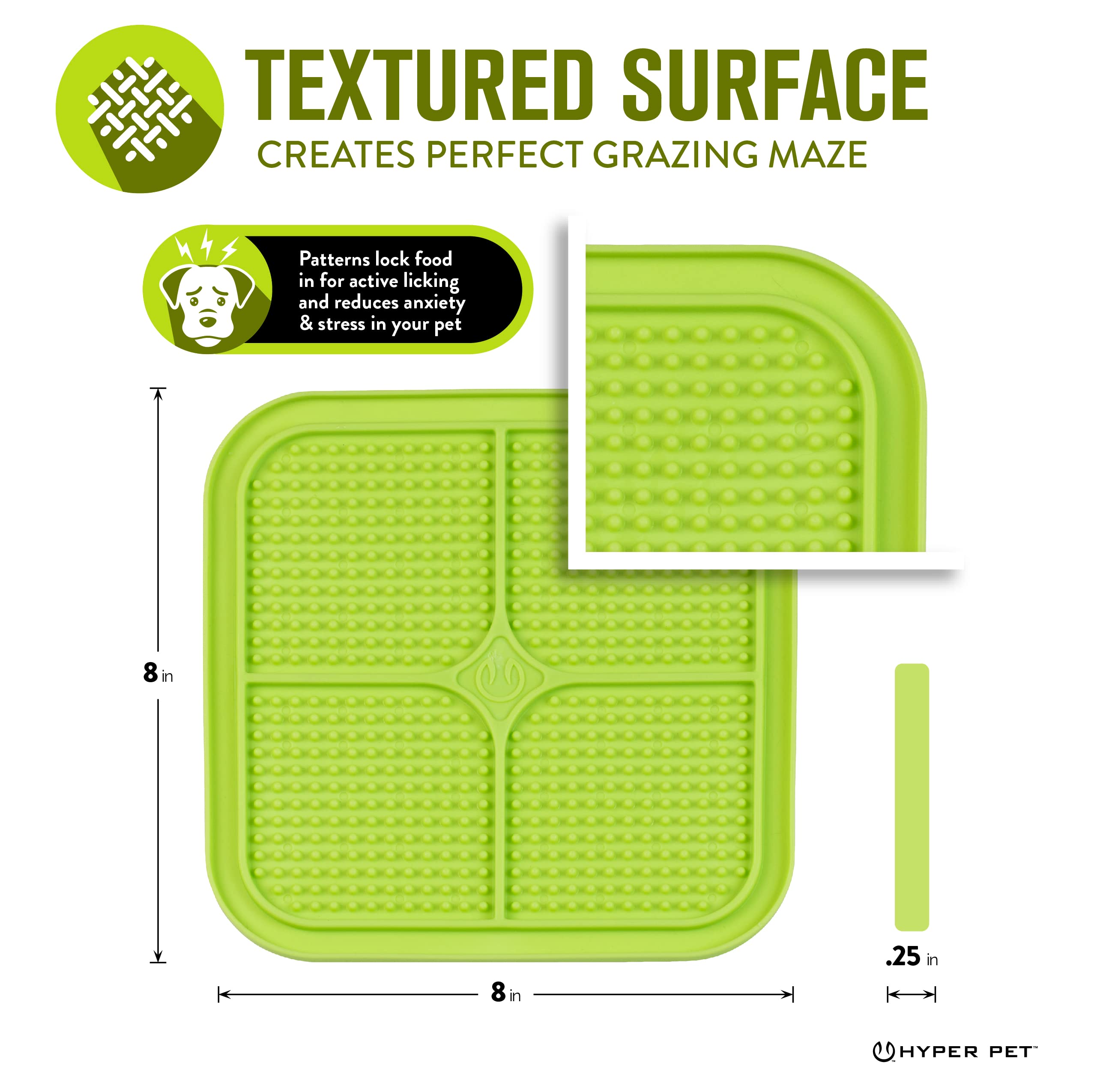 Hyper Pet IQ Treat Lick mat for Dogs, Dog Slow Feeder & Cat Lick mats | Great Alternative to Slow Feeder Bowls & Cat Feeders | P