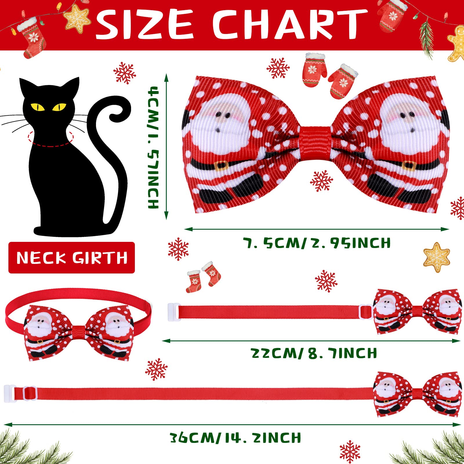 50 Pieces Christmas Dog Bow Tie Collar Set Includes 25 Dog Neckties And 25 Dog Bow Ties Adjustable Dog Bowties Neckties Collars For Dogs Cat Decoration(Stylish Pattern)