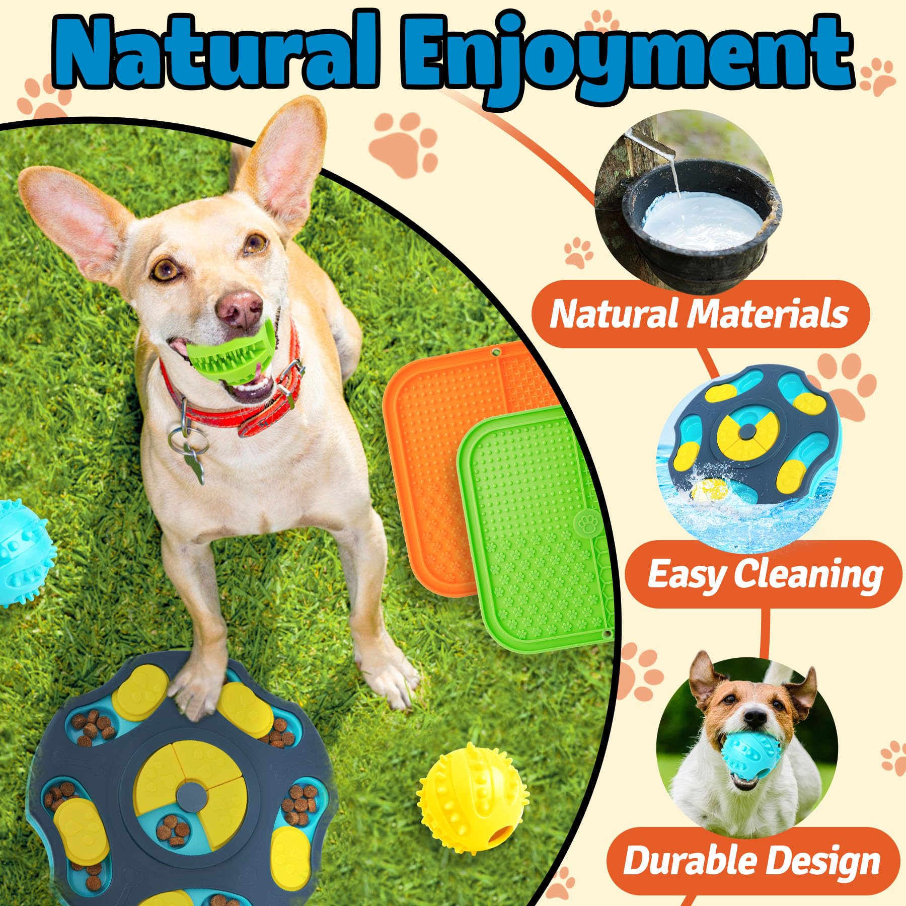 Forfon 9 Pack Engaging Dog Puzzle Toy Set - Mentally Stimulating Enrichment Toys for Small & Medium Dogs, Includes Lick Mat with
