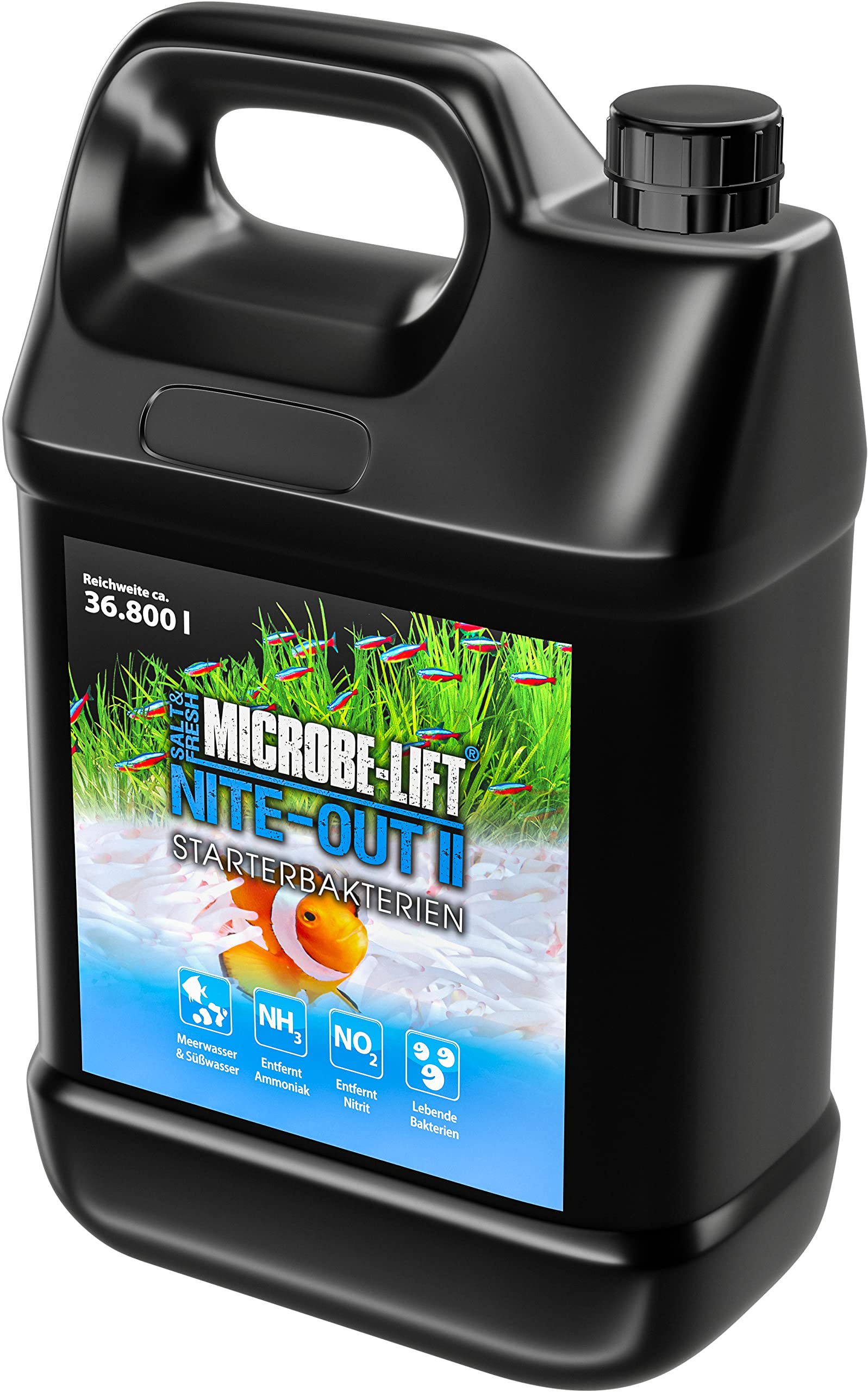 MICROBE-LIFT NITEH64 Nite-Out II Aquarium and Fish Tank Cleaner for Rapid Ammonia and Nitrite Reduction, Freshwater and Saltwate