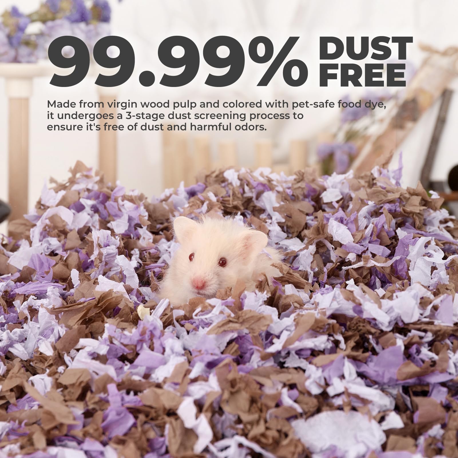 Mini&Moe Hamster Bedding 25 Liters: Dust-Free And Odor Control Moisture Absorbent Natural Paper Small Pet Bedding - For Guinea P