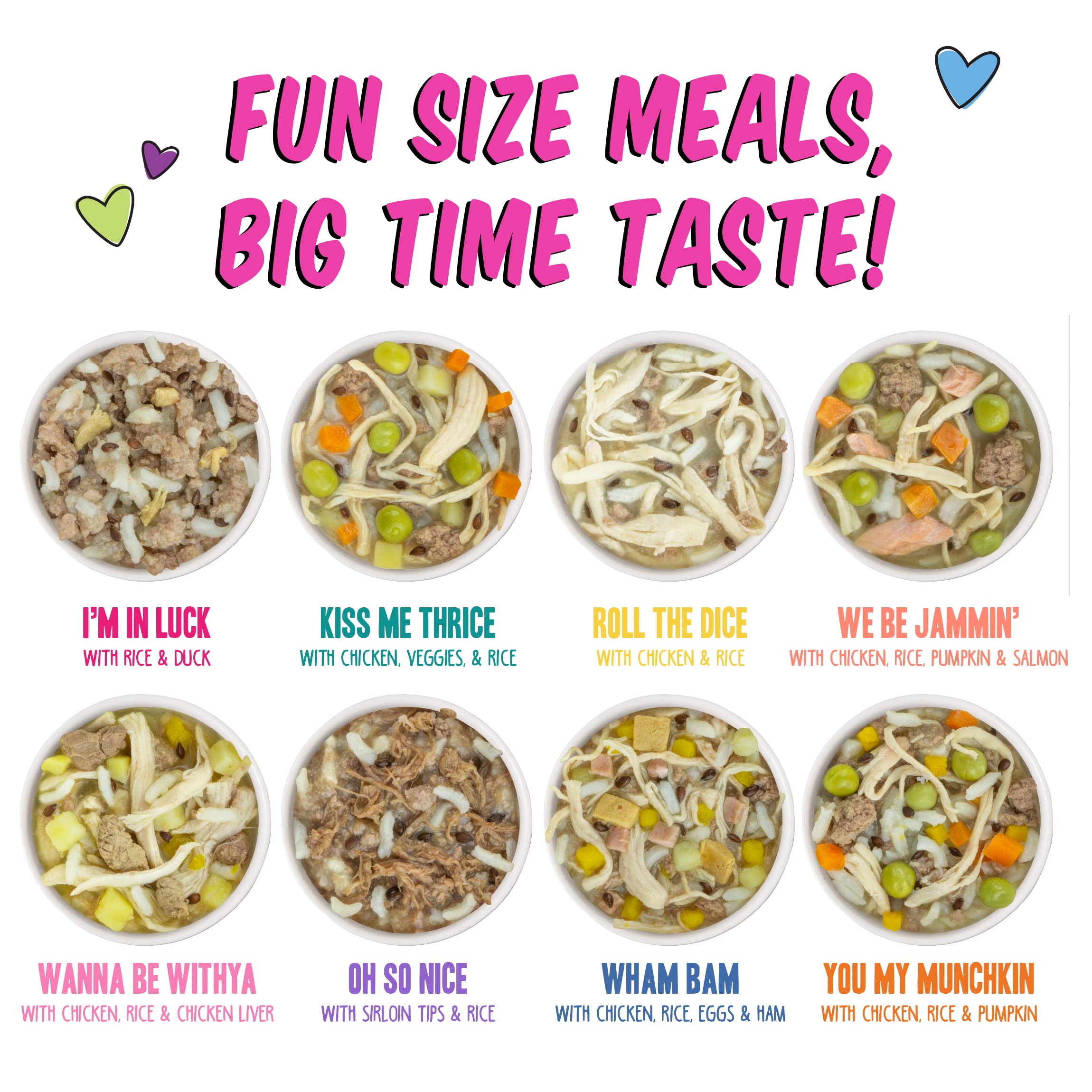 Weruva B.F.F. Fun Size Meals Sampler Pack, 2.75oz Cups, Pack of 8 - Variety for Your Best Friend