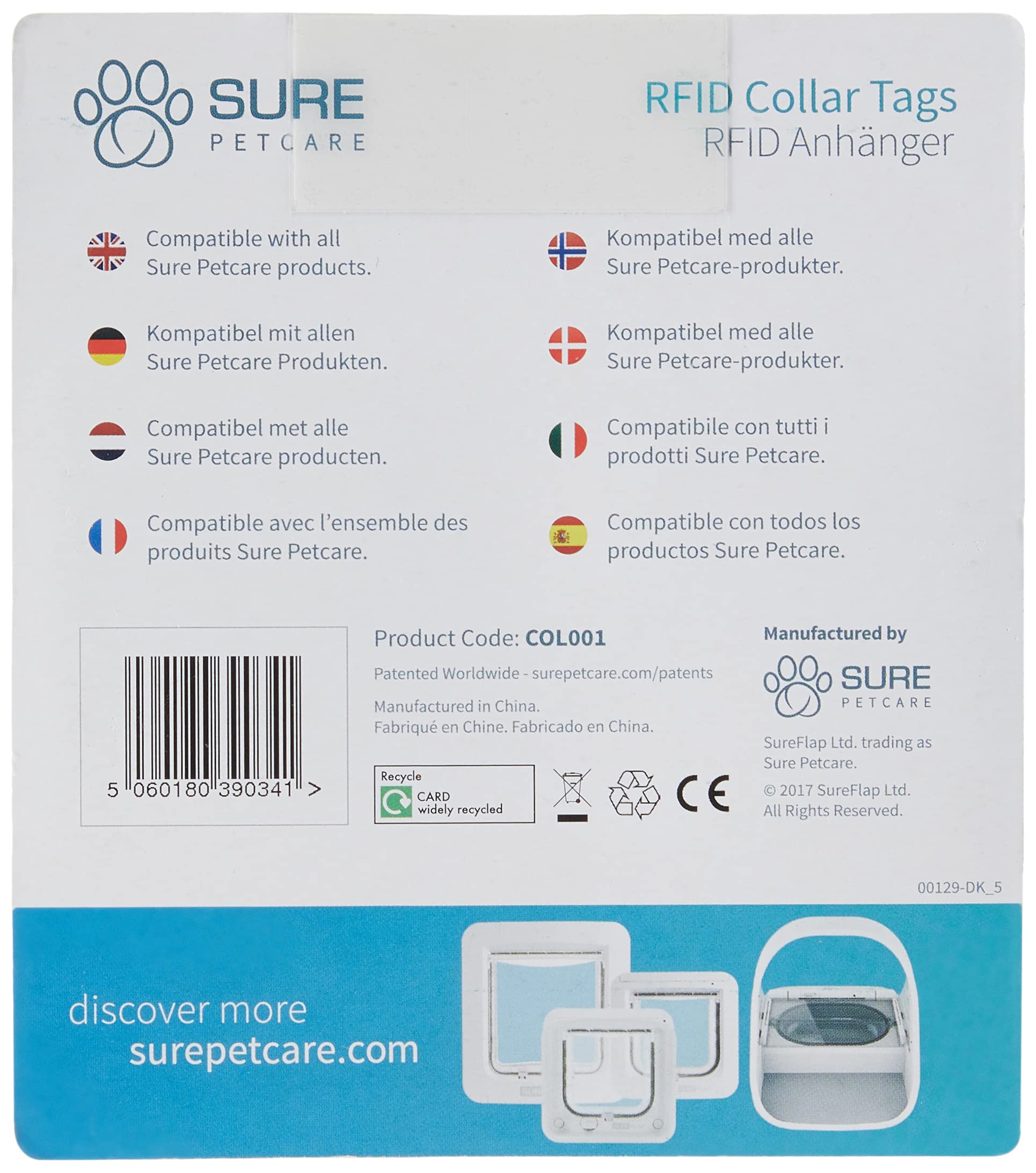 SureFlap SureFeed RFID Collar Tags Pack of Two, Small, Multicolor - Pet Care Accessories for Cats and Dogs