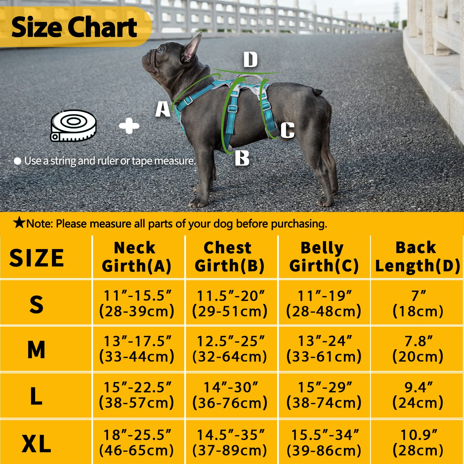 Huntboo Escape Proof Dog Harness, Escape Artist Harness, Fully Reflective Harness With Padded Handle, Breathable, Durable, Adjustable Vest For Small Dogs Walking, Training, And Running Gear (Teal,S)