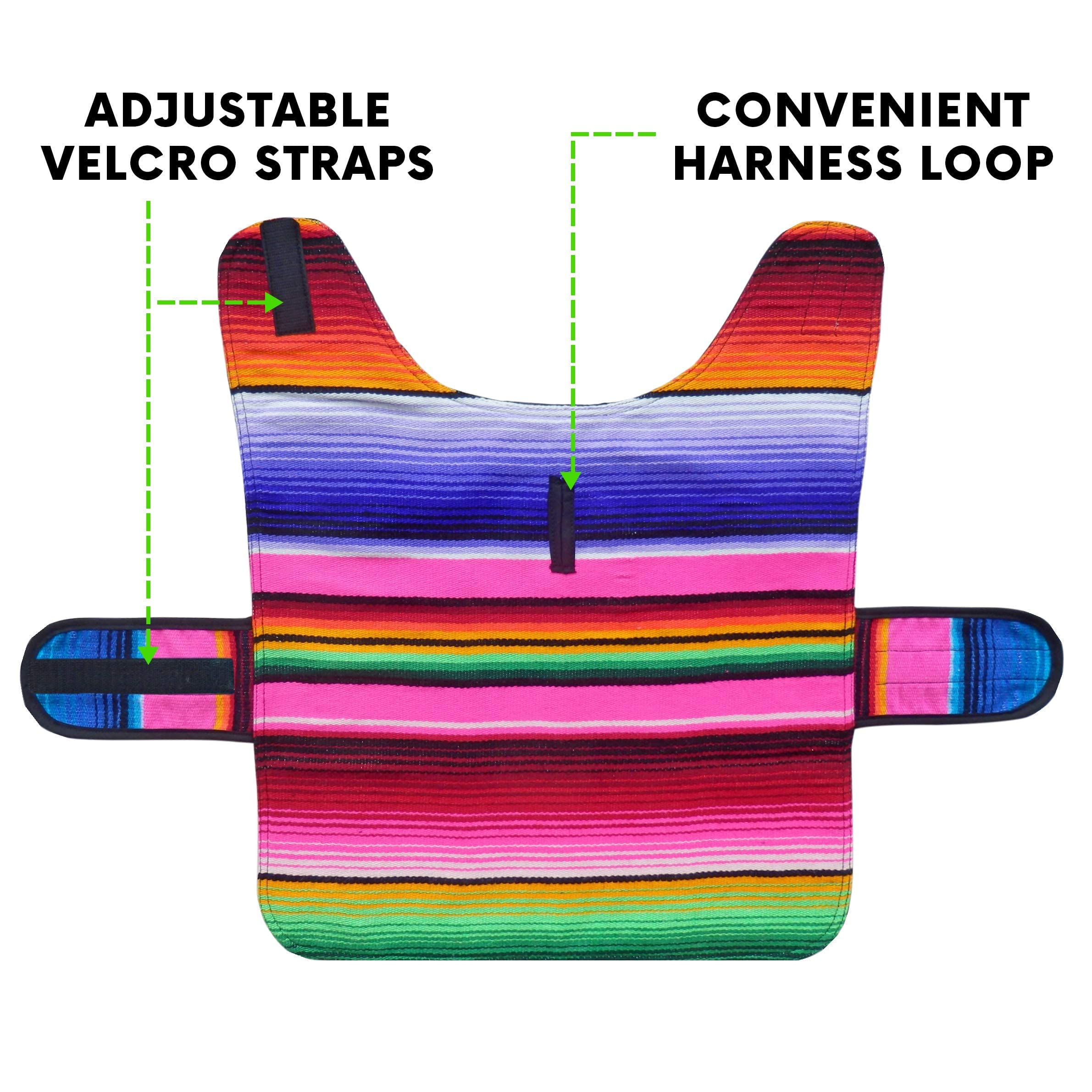 Dog Clothes - Handmade Dog Poncho - Cinco De Mayo Chihuahua Costume From Authentic Mexican Blanket (Pink, Xxs)