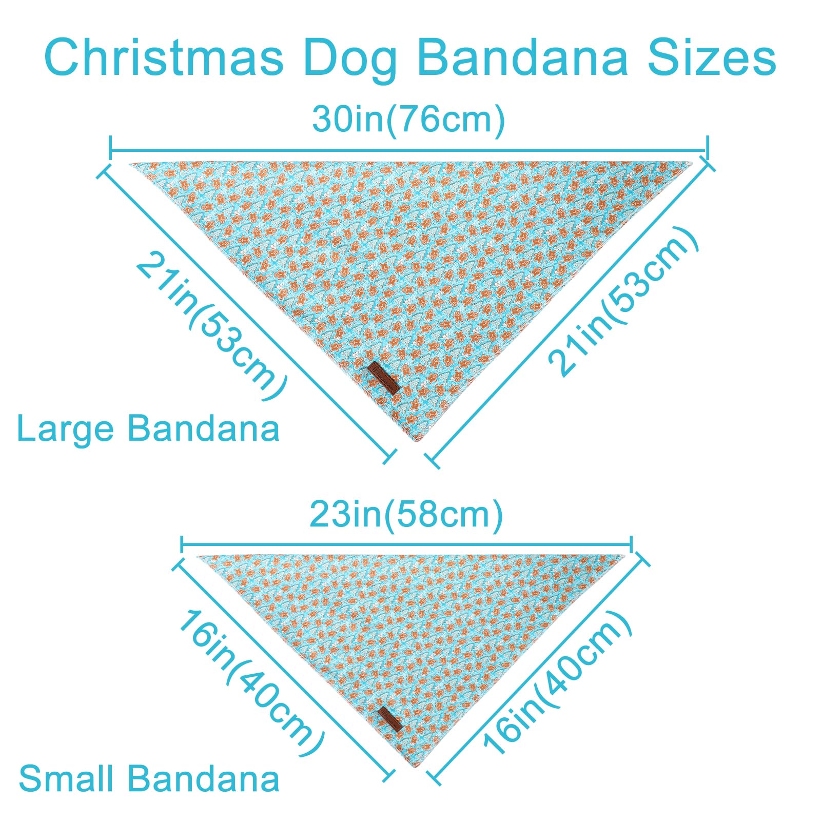 Up Urara Pup Christmas Dog Bandana, Christmas Gingerbread Man Triangle Bid Scarf For Girl Boy Dog, Cotton Pet Kerchief, Adjustab