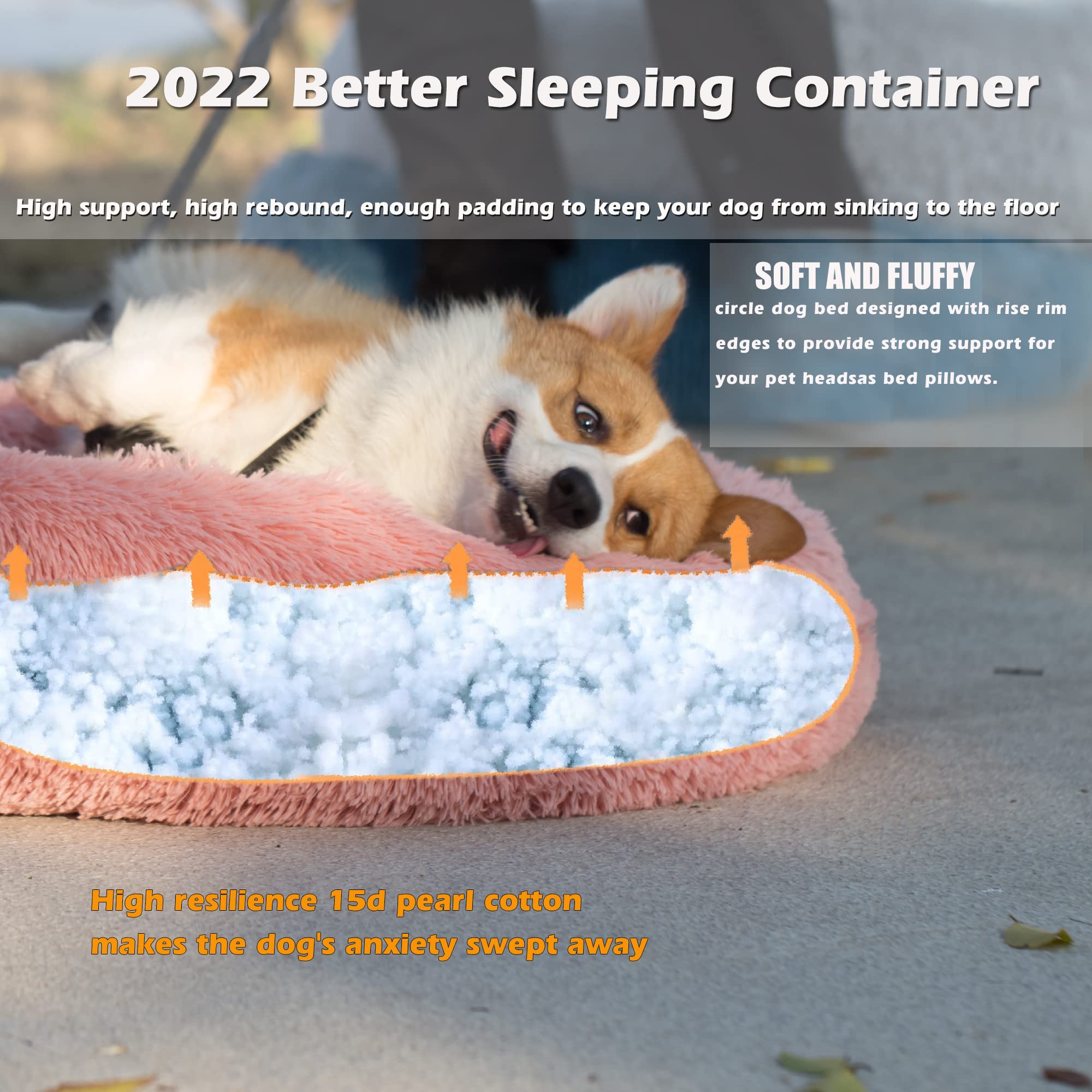 Dog Beds For Medium Dogs Washable 30 Inches Pink Dog Bean Bag Bed Girl Dog Beds For Medium Dogs Fits Up To 45 Lbs Pets Beds For Medium Dog.