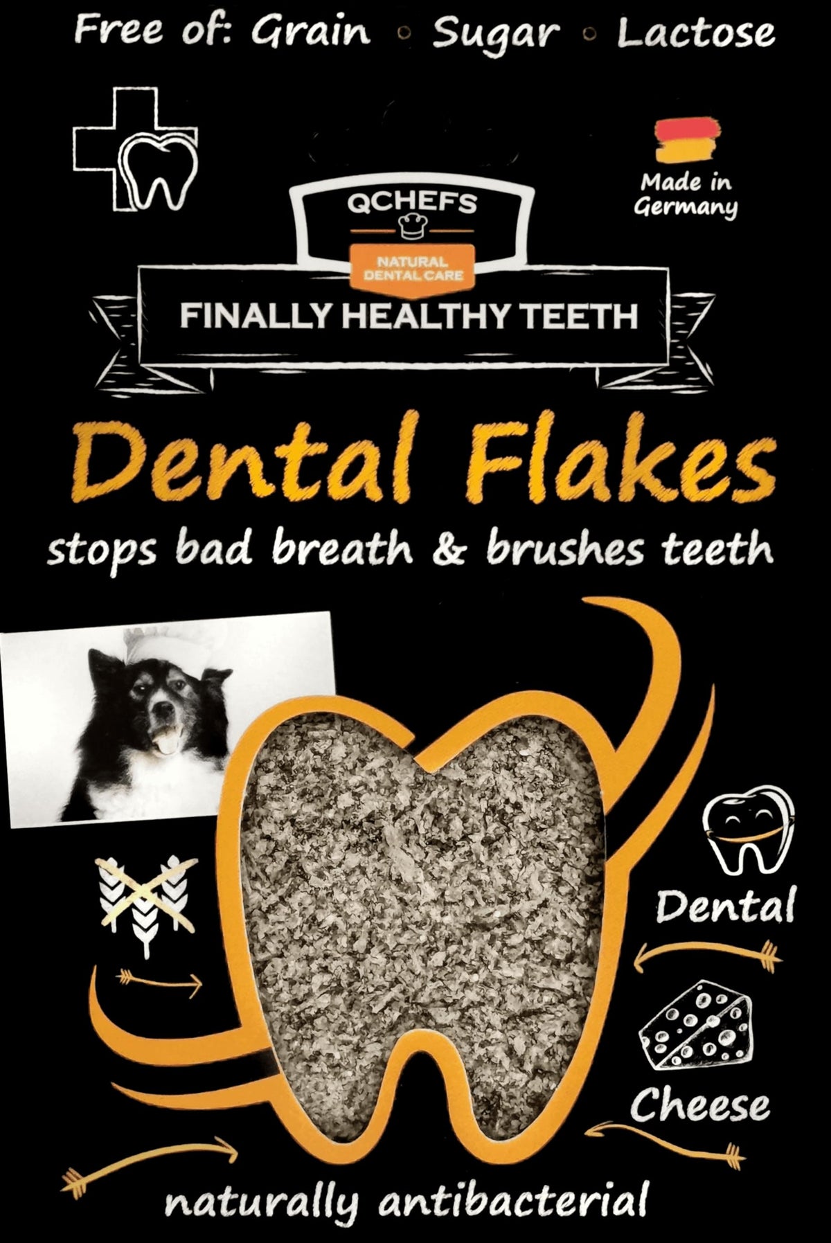 Qchefs Dental Flakes For Dogs – One Month Supply* - Food Topper - After Meal Licking Treat, Oral Health Snack With Amino Acids.