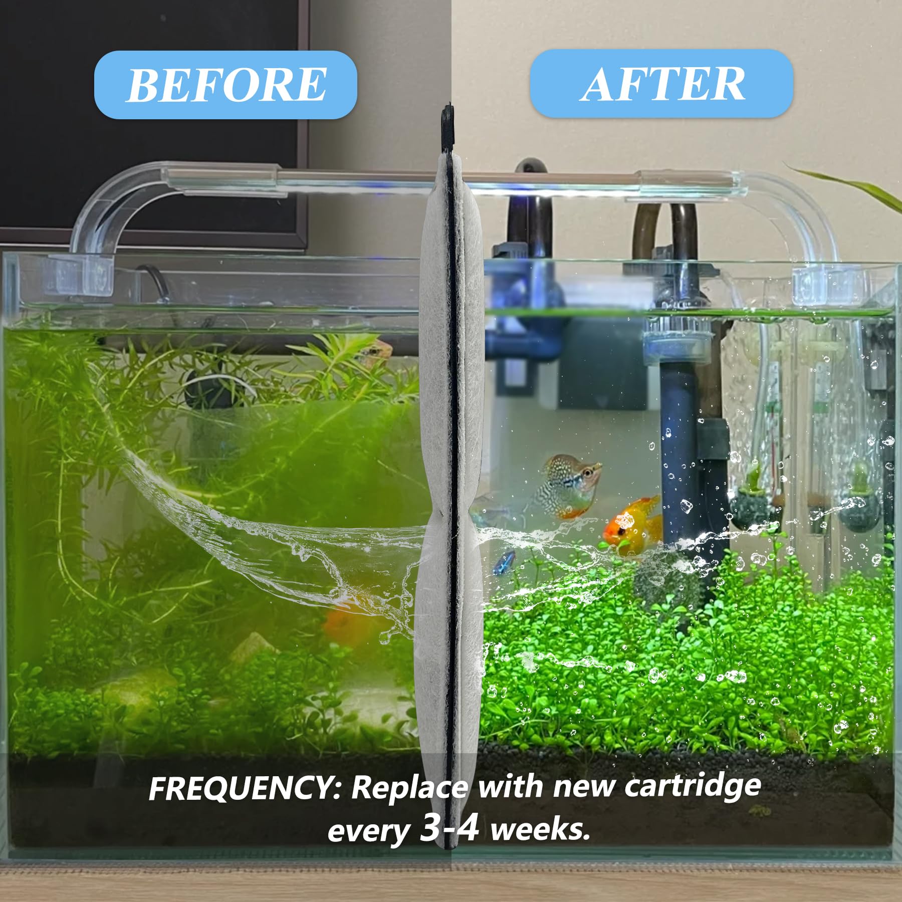 Funswtm 24-Pack Aquarium Filters Cartridge Replacement Compatible With Top Fin Rf-L Large Retreat Filter Cartridges