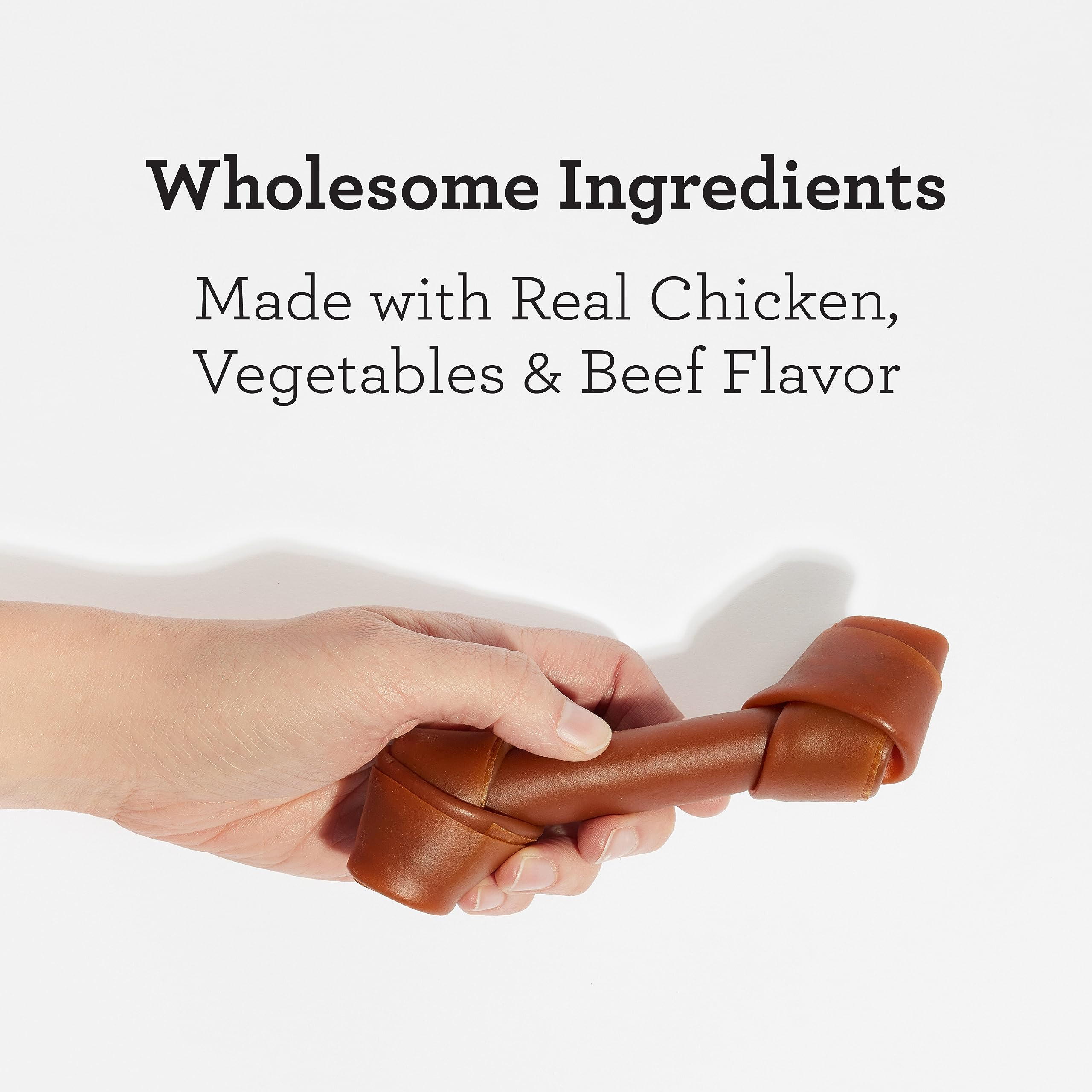 DreamBone Chews, Medium Rawhide Free Dog Bones Made With Real Beef, Chicken and Vegetables, 4 Count