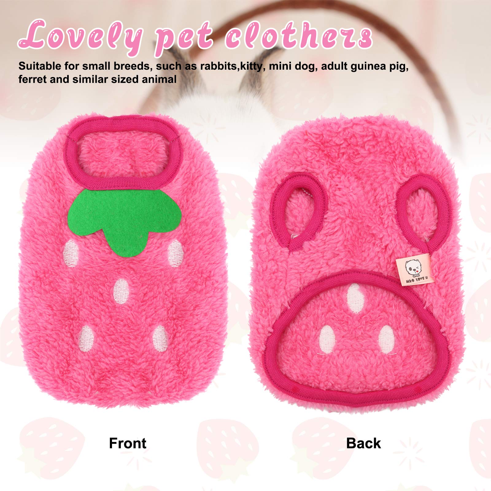 Hylyun Guinea Pig Clothes 2 Packs - Small Animal Rabbit Warm Vest Cozy T-Shirt For Guinea Pig Ferret Bunny Kitten Chihuahua And