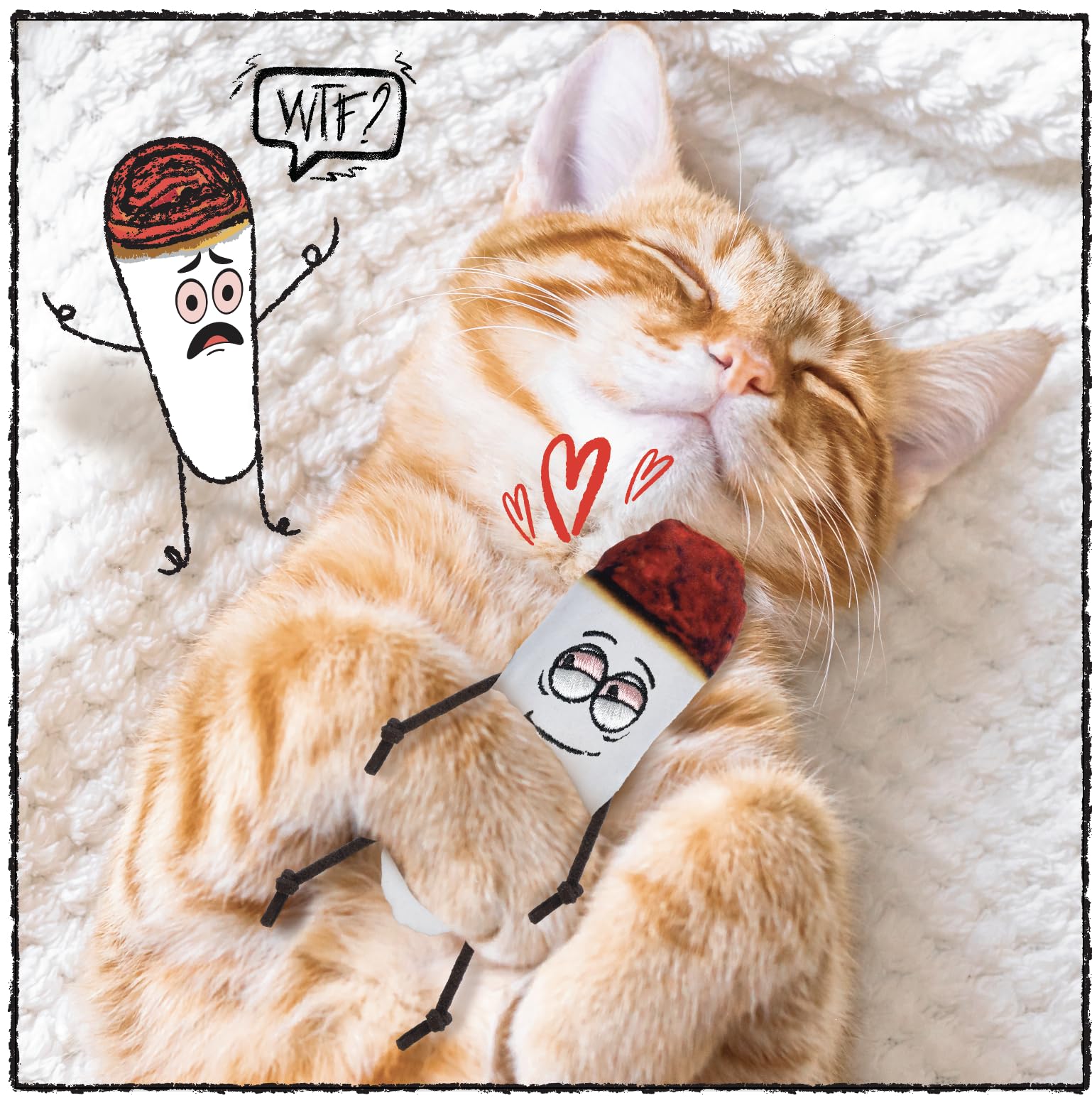 Lit Labs Kittie Doobs Adventure Toys - Funny Catnip Joints For Cats With Dried And Organic High Potency Catnip - Love Theme