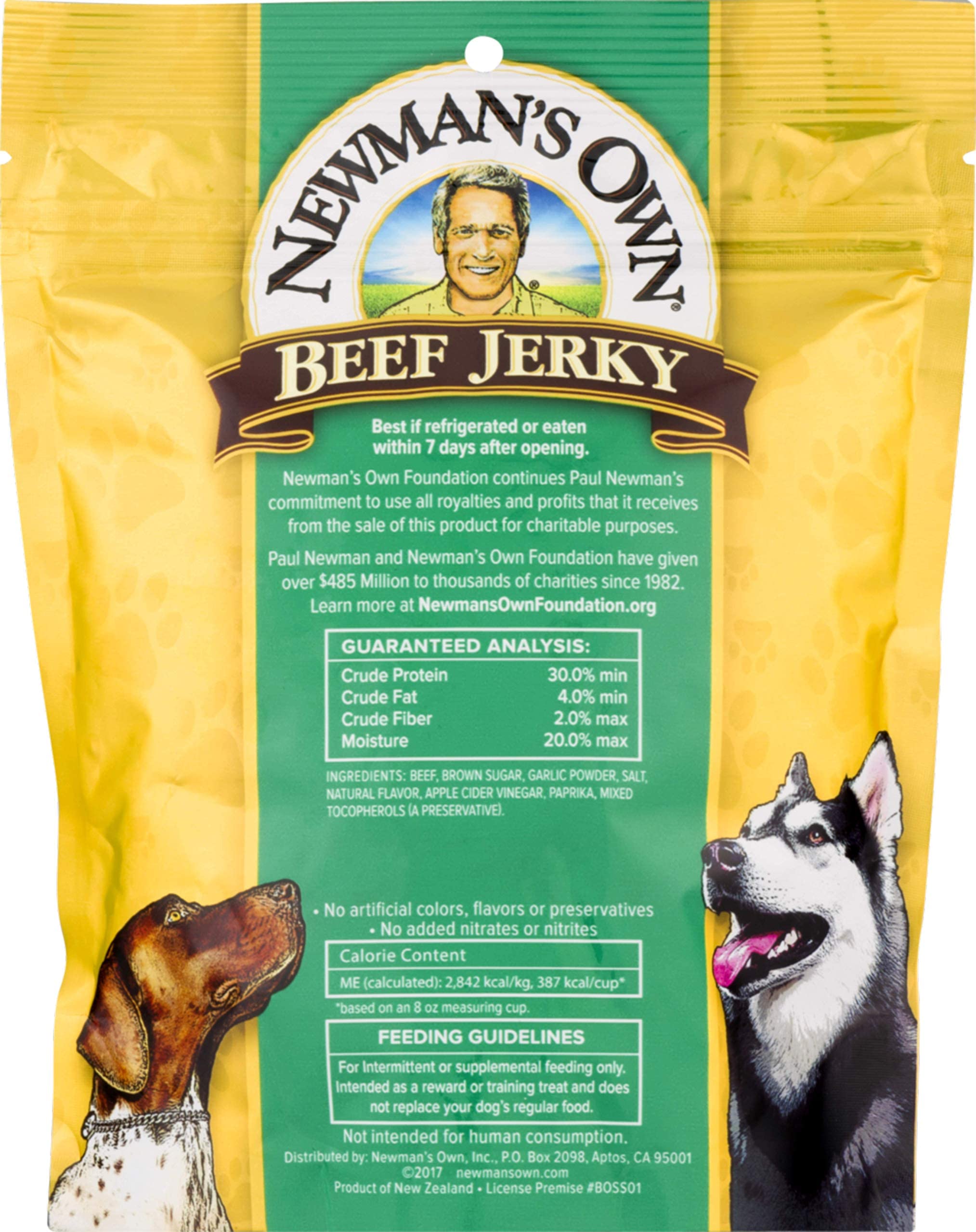 Newman's Own Jerky Treats for Dogs, Original Recipe, 5-oz. (Pack of 6), No Artificial Color