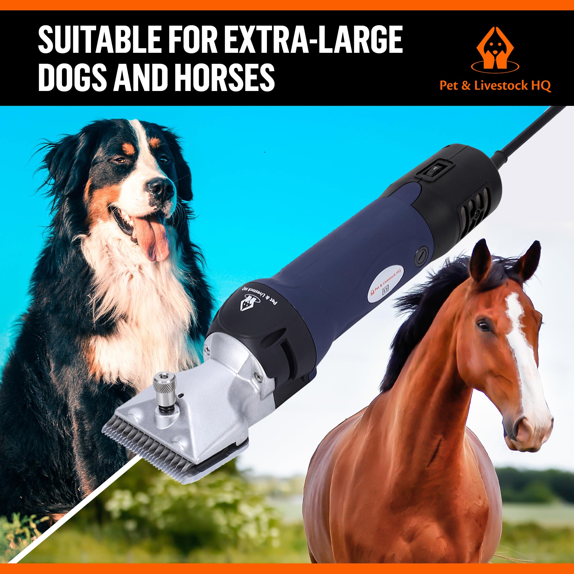 Professional Dog Grooming Clippers For Thick Coats - Shears Heavy Duty Hair Cutting Kit - Large Dog Shaver Set - Pet Trimmer For