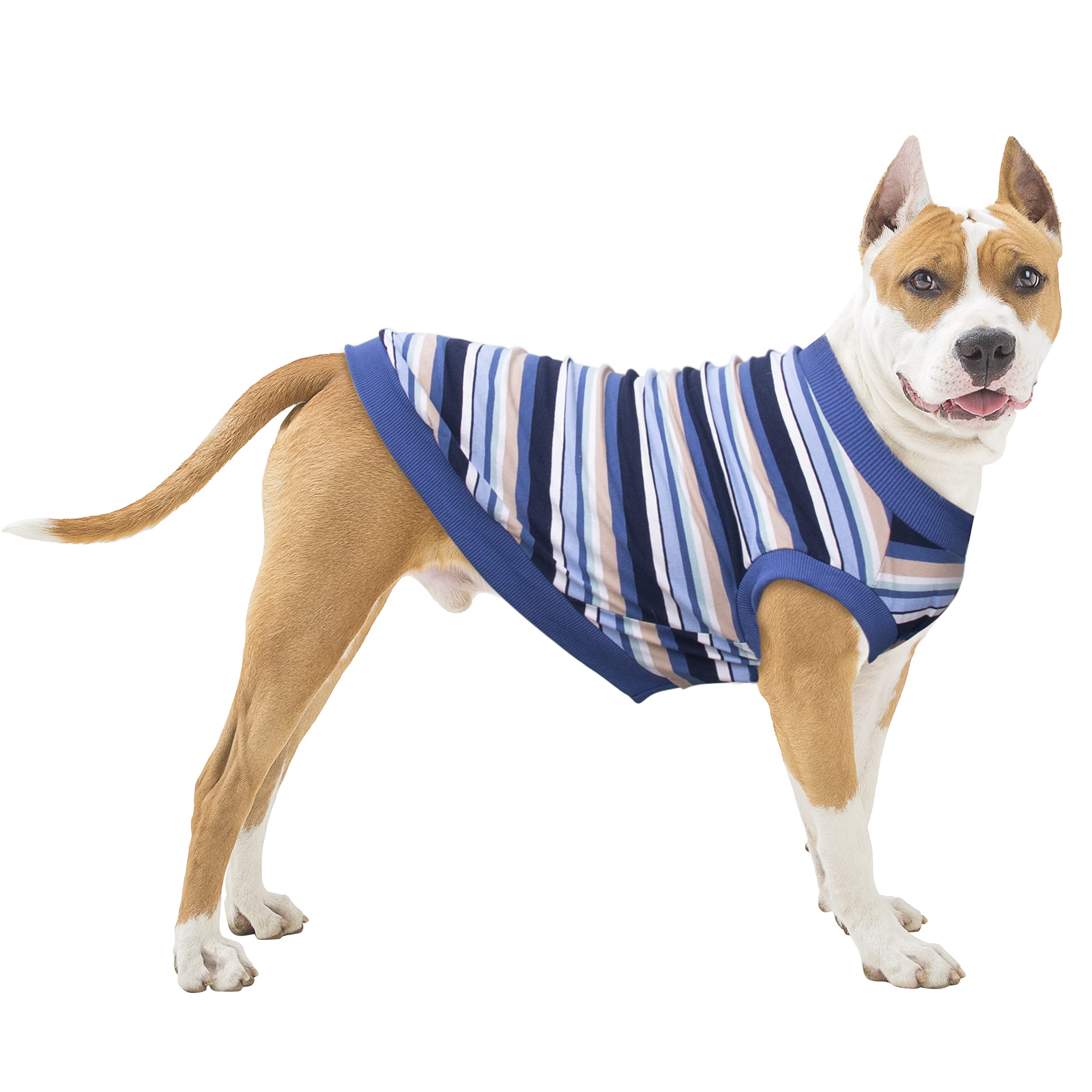 Arunners Extra Large Dog T Shirts Clothes Sleeveless Tank Top Vest For Labrador Rottweiler Great Dane, Blue, 4X-Large
