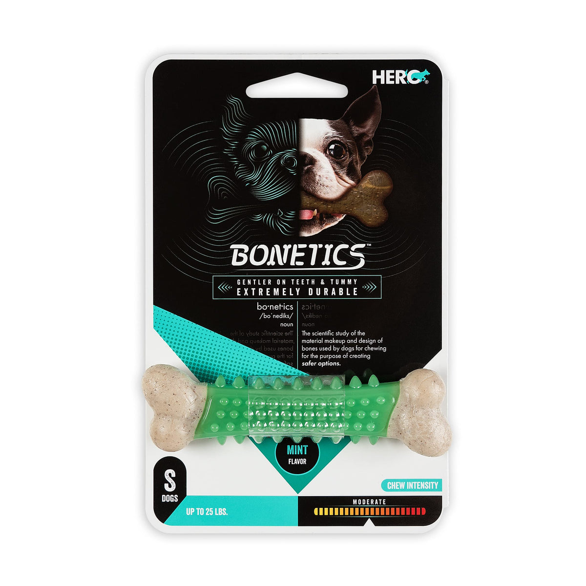 Hero | Bonetics Dental Bone | Dog Bones | Puppy Bones | Designed For Small Dogs Up To 25 Lbs (Mint Flavor)