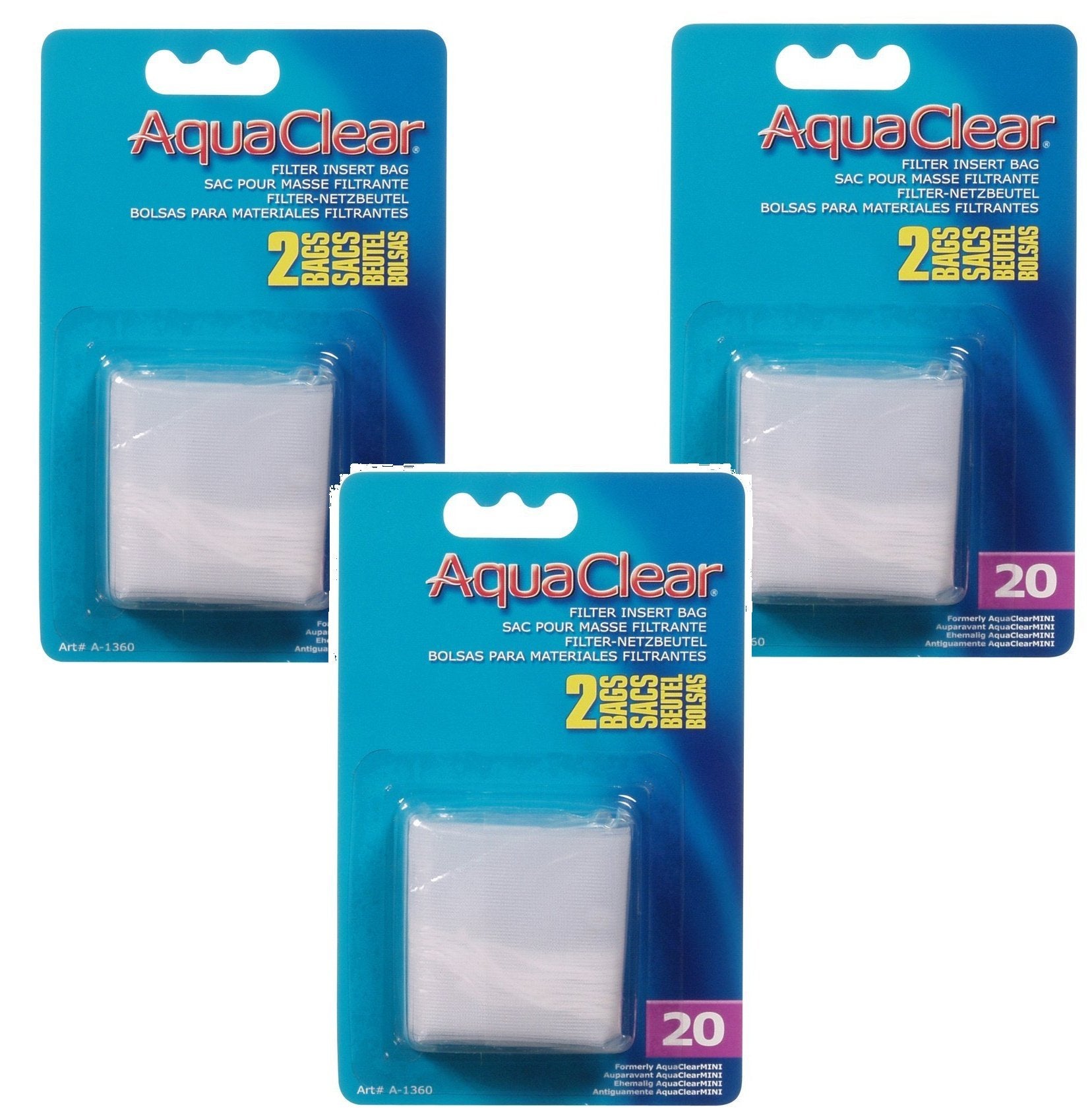 (3 Pack) AquaClear 20 Nylon Bags, 2 Bags each