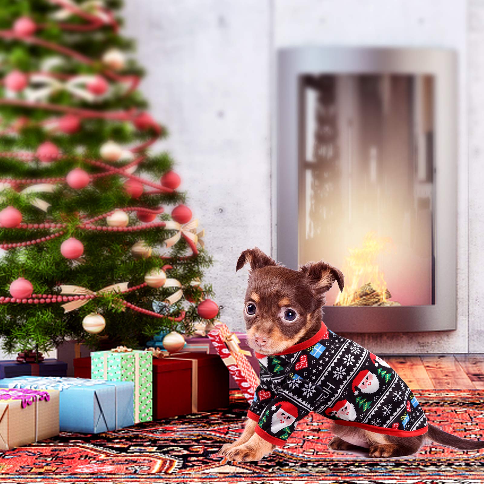 Hylyun Dog Christmas Shirt 2 Packs - Christmas Pet Shirt Soft Breathable Puppy Shirts Printed Pet Clothing For Small Dogs And Cats Xs