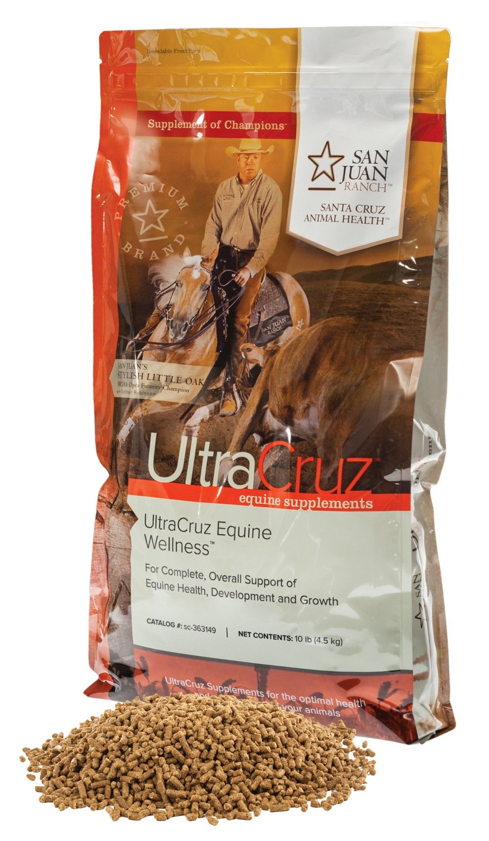 UltraCruz Equine Wellness Supplement for Horses 10 lb, Pellet (33 Day Supply)