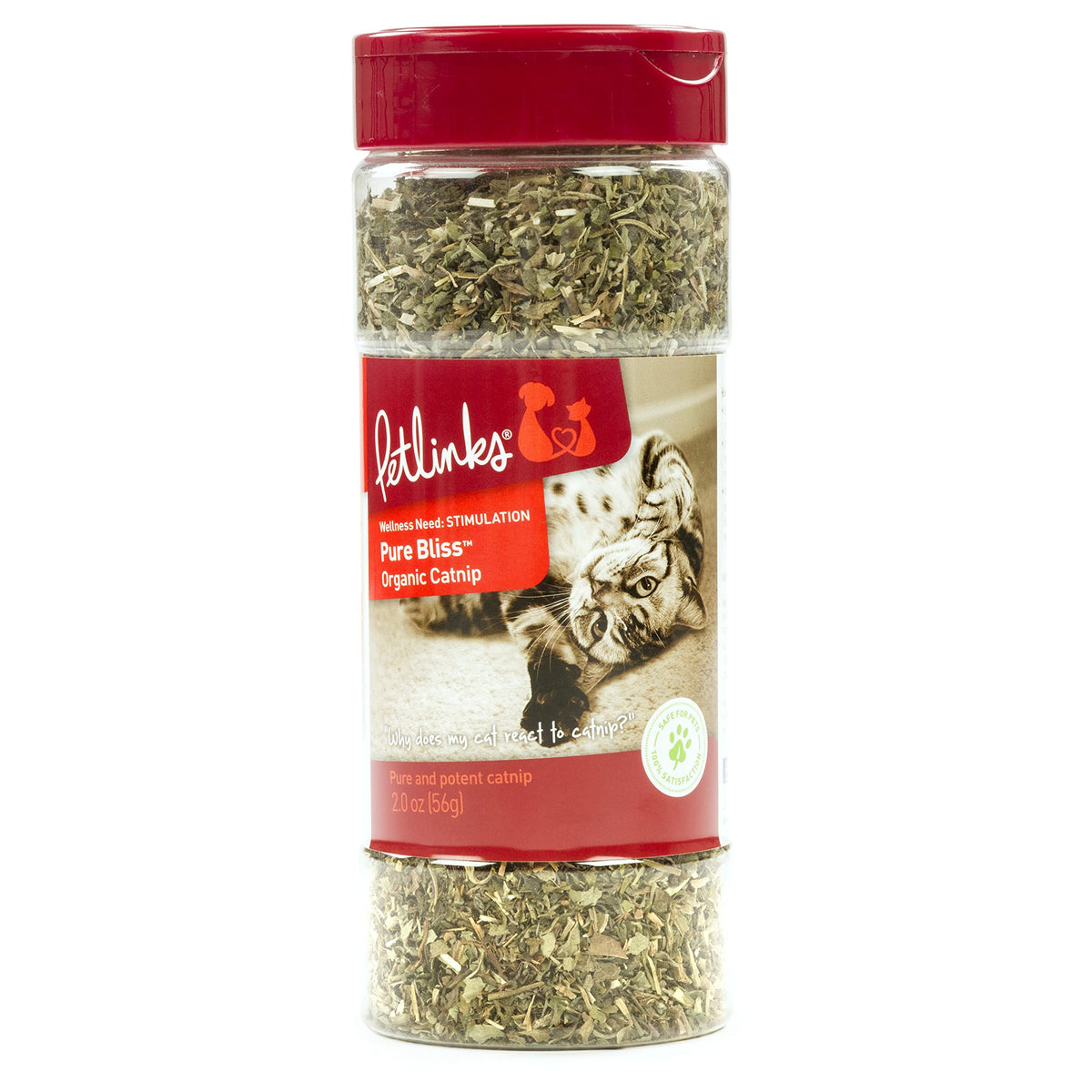 Petlinks Pure Bliss Organic Catnip, Shaker Canister - 2.0 Ounces