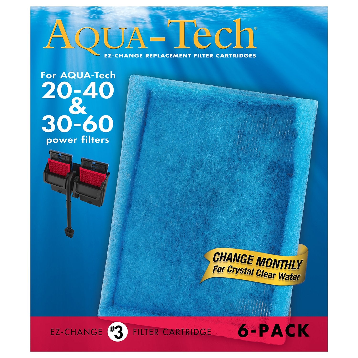 AQUA-TECH EZ-Change Replacement Filter Cartridge #3 - 6 Pack, Blue, Paper