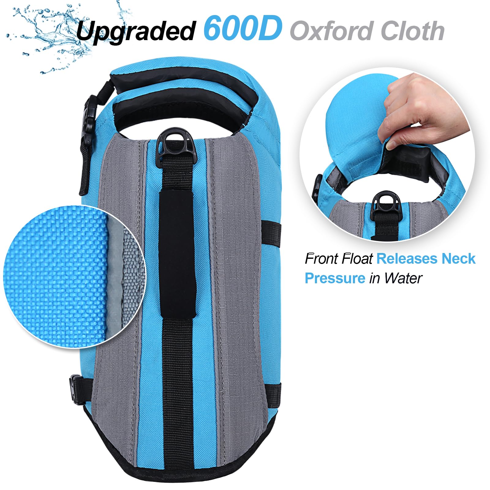 Vivaglory Dog Life Jacket With Removable Front Float, Life Vest For Dogs With Reflective Trims And Extra Padding For Swimming &