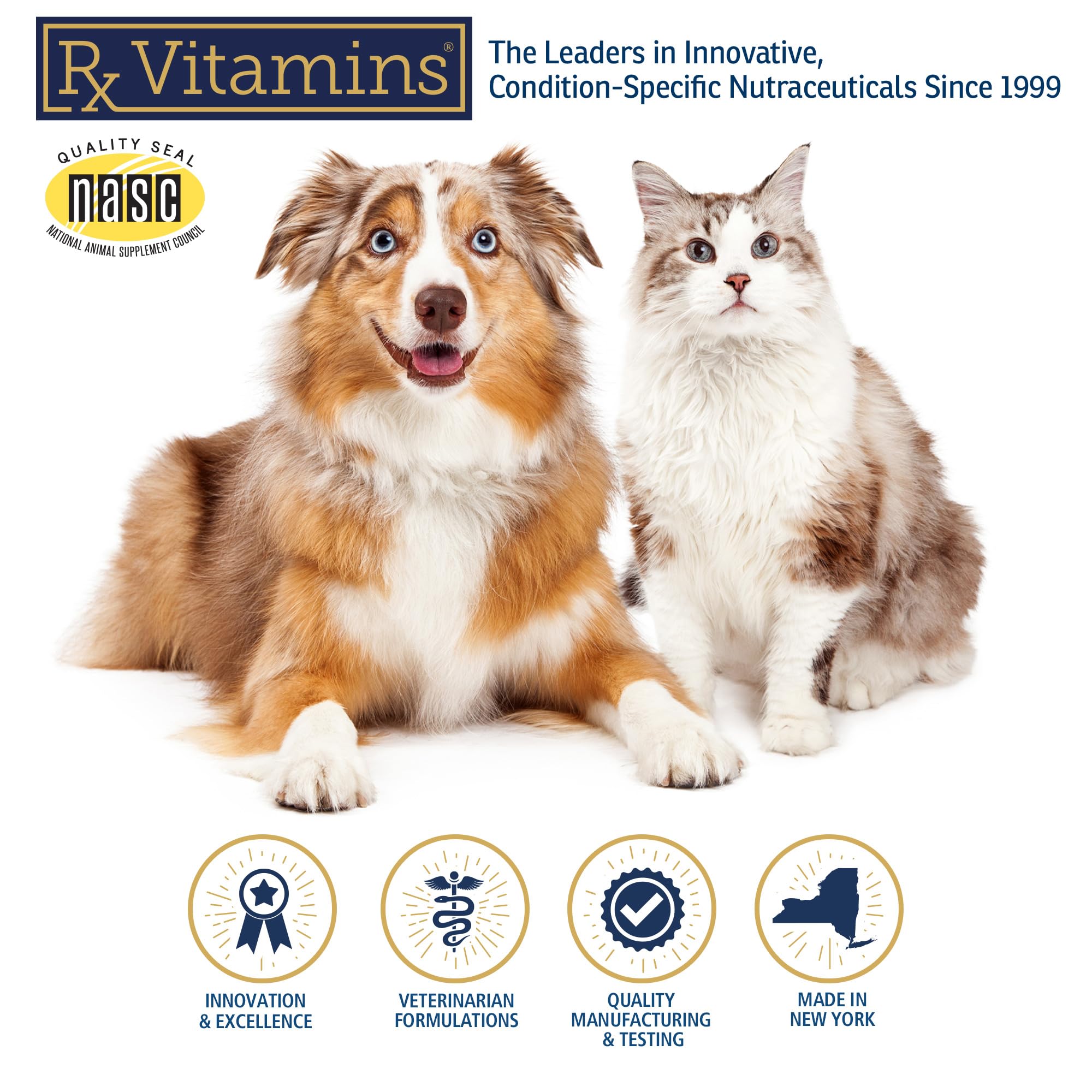 Rx Vitamins Liquid Immuno Dog and Cat Immune Support - L-Lysine for Cats - Reishi Mushroom Supplement for Dogs - Feline & Canine