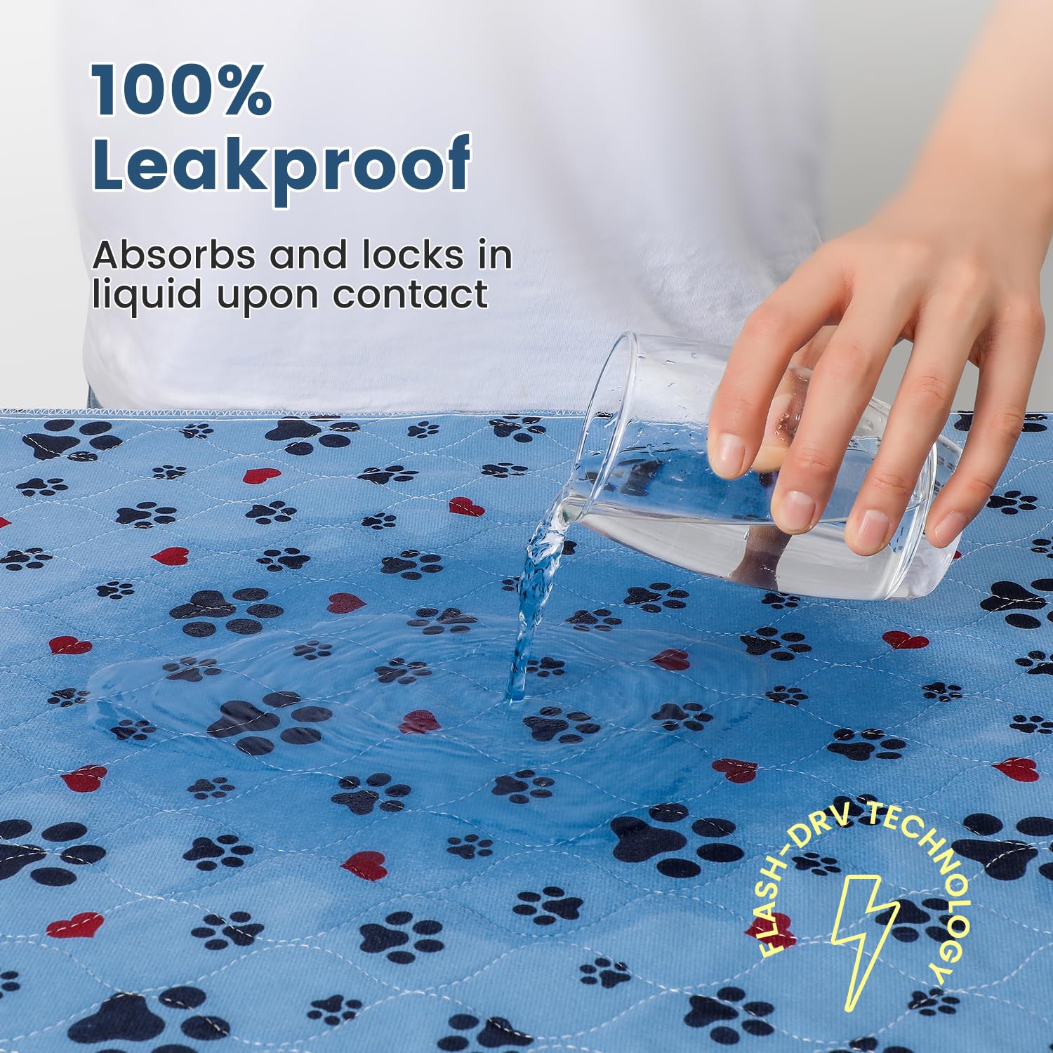 Washable Pee Pads For Dogs,2 Pack Extra Large 34''X36'' Super Absorbent Reusable Puppy Pads,Non-Slip 100% Waterproof Dog Pee Pad