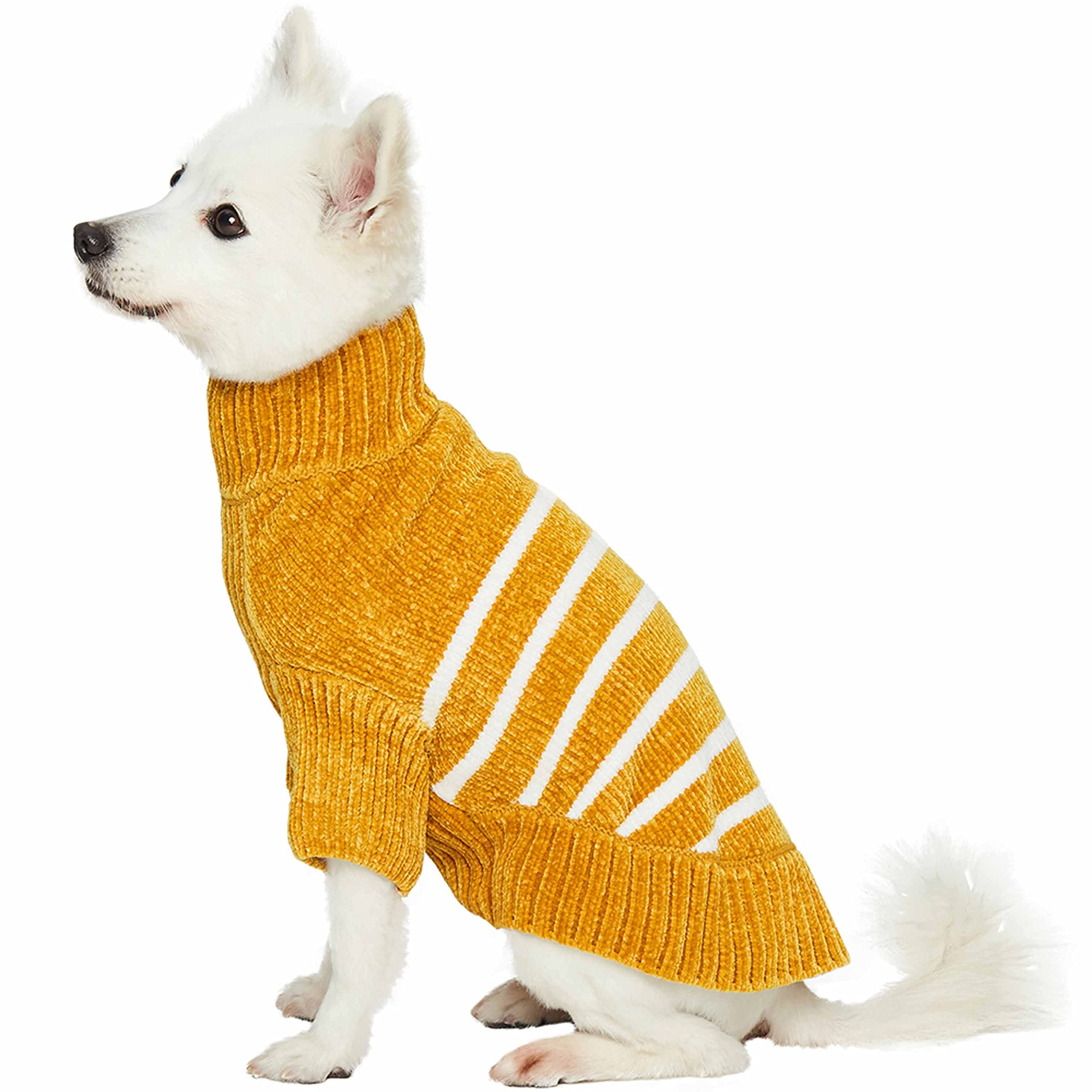 Blueberry Pet Ultra Soft Dog Sweater, Mustard, 10'- Warm Dog Coat For Winter, Coz Dog Sweaters, Small Dog Coat, Soft Dog Fleece