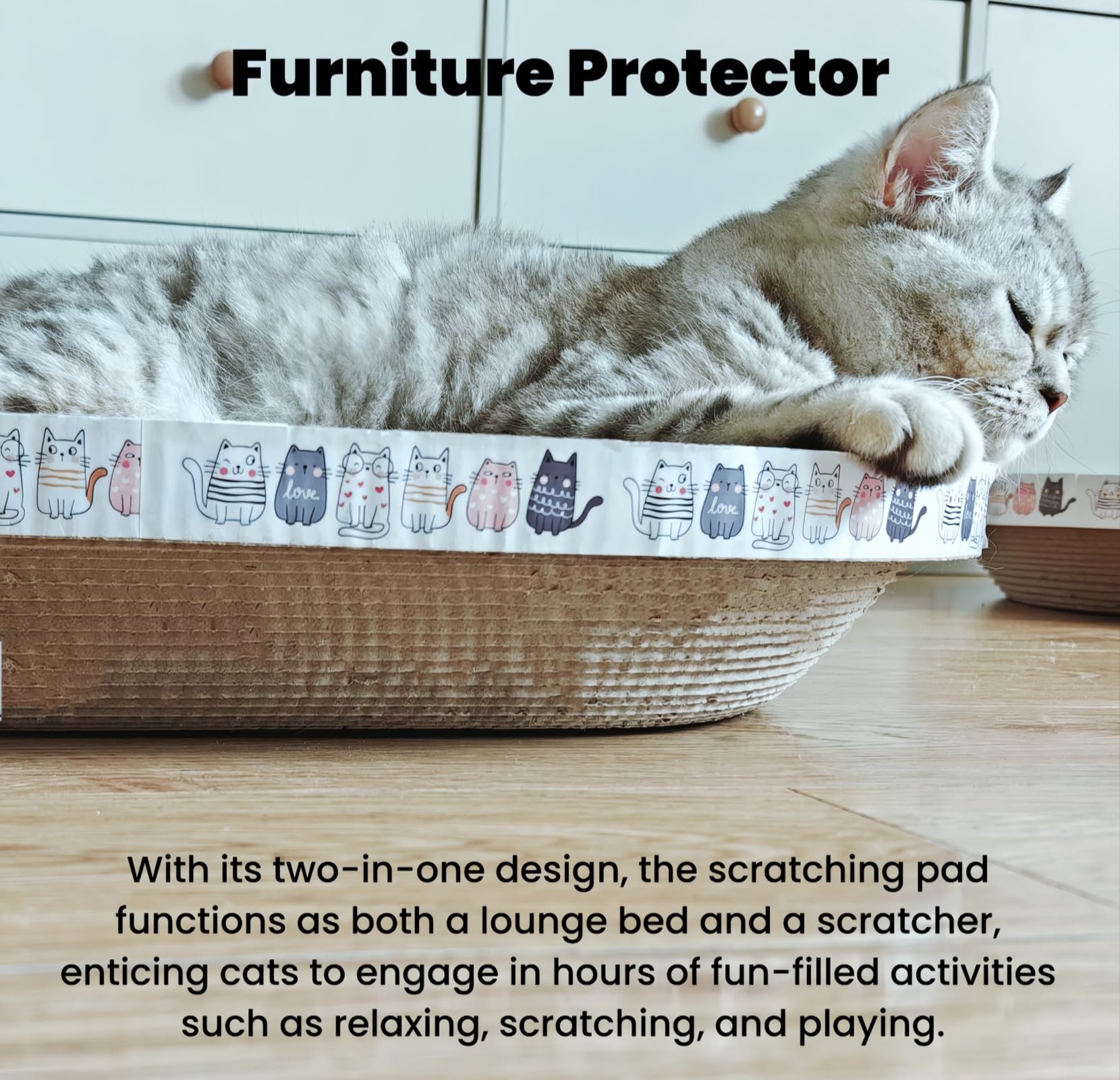 Spindro 4 Pack Extra Large Cat Scratcher Cardboard, Round Scratcher Bed Scratch Bowl, Scratching Lounge Couch Round Shaped Cat S