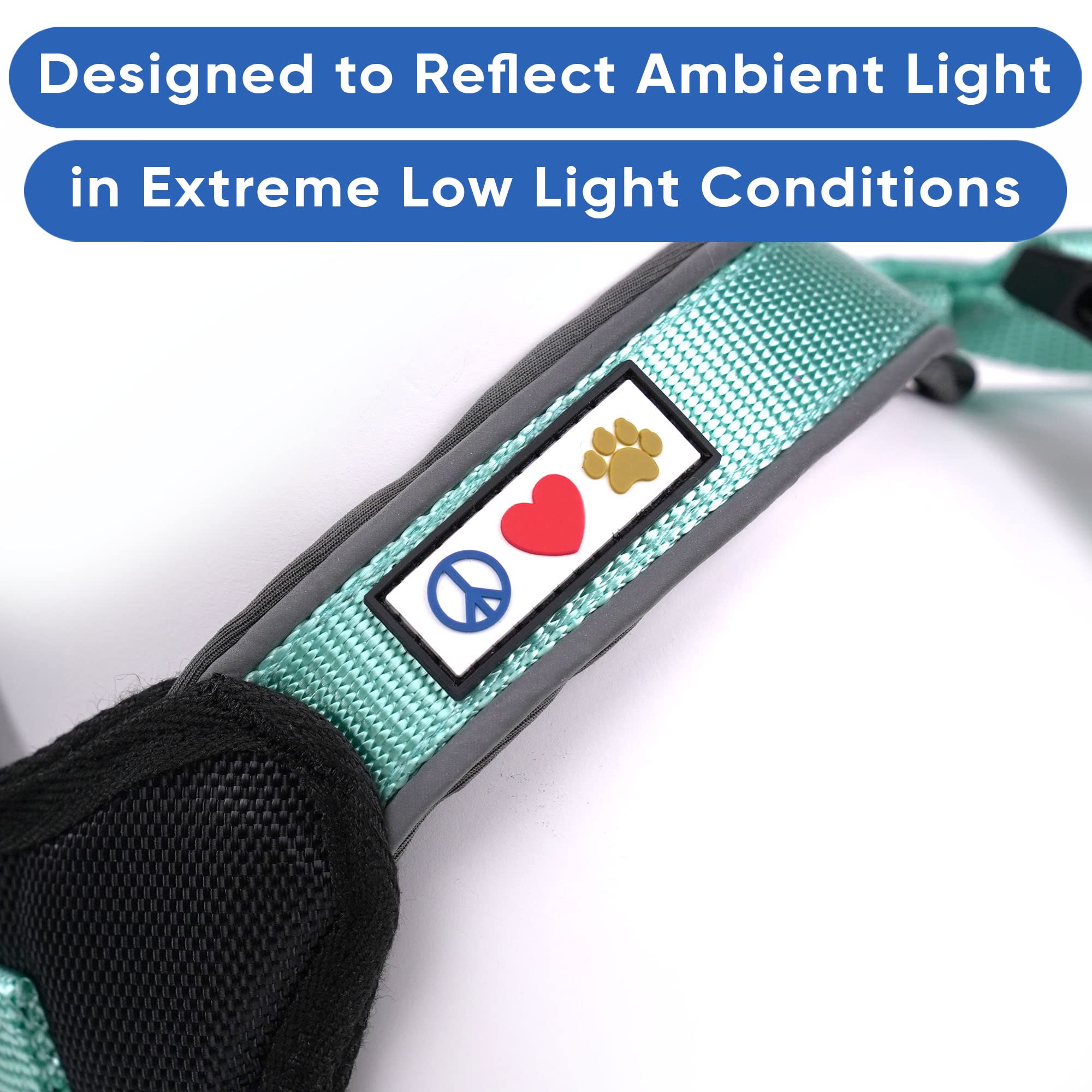 Pawtitas Reflective Dog Harness Padded Dog Harness Provides Comfort Control For A Walk Or Running Great Pet Accessories Dog Vest S Small Teal Dog Harness