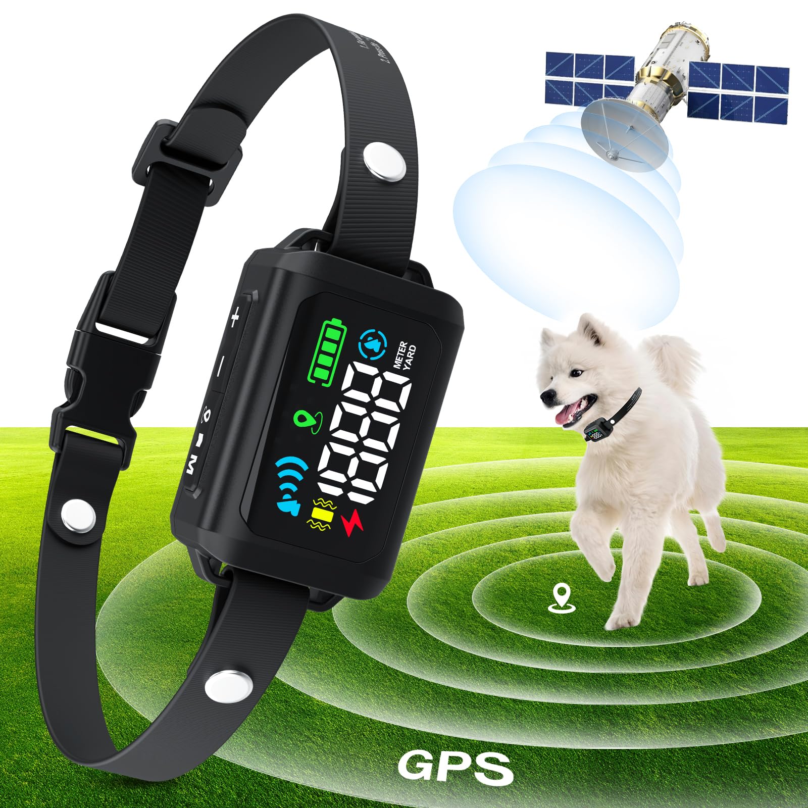 Gps Wireless Dog Fence, Rechargeable Electric Collar Fence, Adjustable Electric Satellite Technology Pet Containment System For 