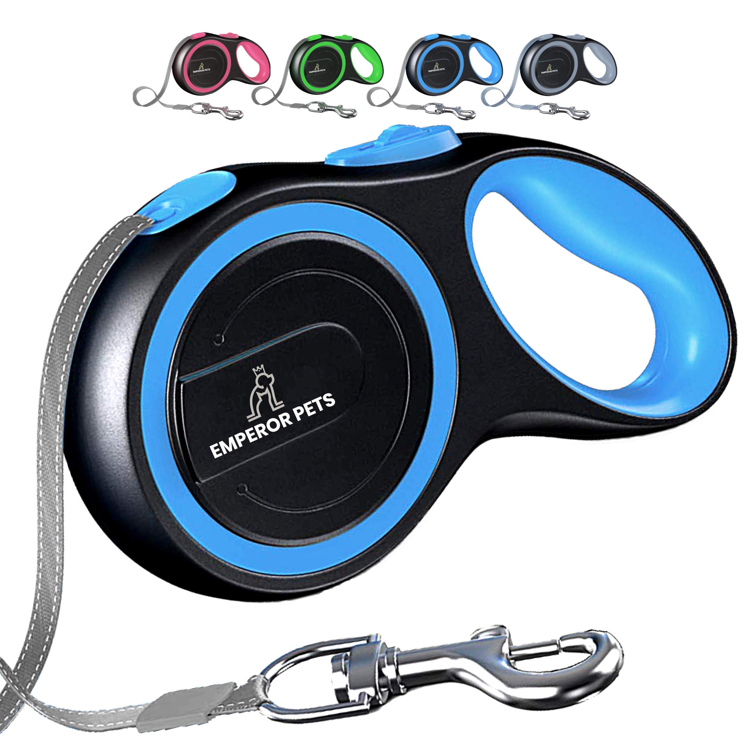 Emperor Pets 16 Feet Retractable Dog Leash Large Dogs - Up To 110Lb, Large Dog Leash Heavy Duty Dog Leash Retractable 26 Ft, Dog Leashes For Large Breed Dogs, Dog Leashes For Medium Dogs -Bl16