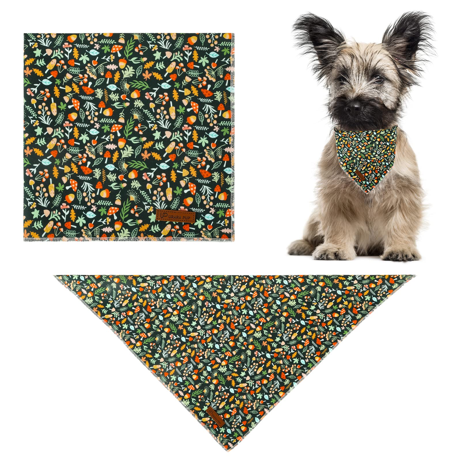 Fall Dog Bandana, Up Urara Pup Puppy Bandana For Small,Medium Dog, Comfortable Cotton Triangle Bid Scarf Dog, Pet Kerchief For G