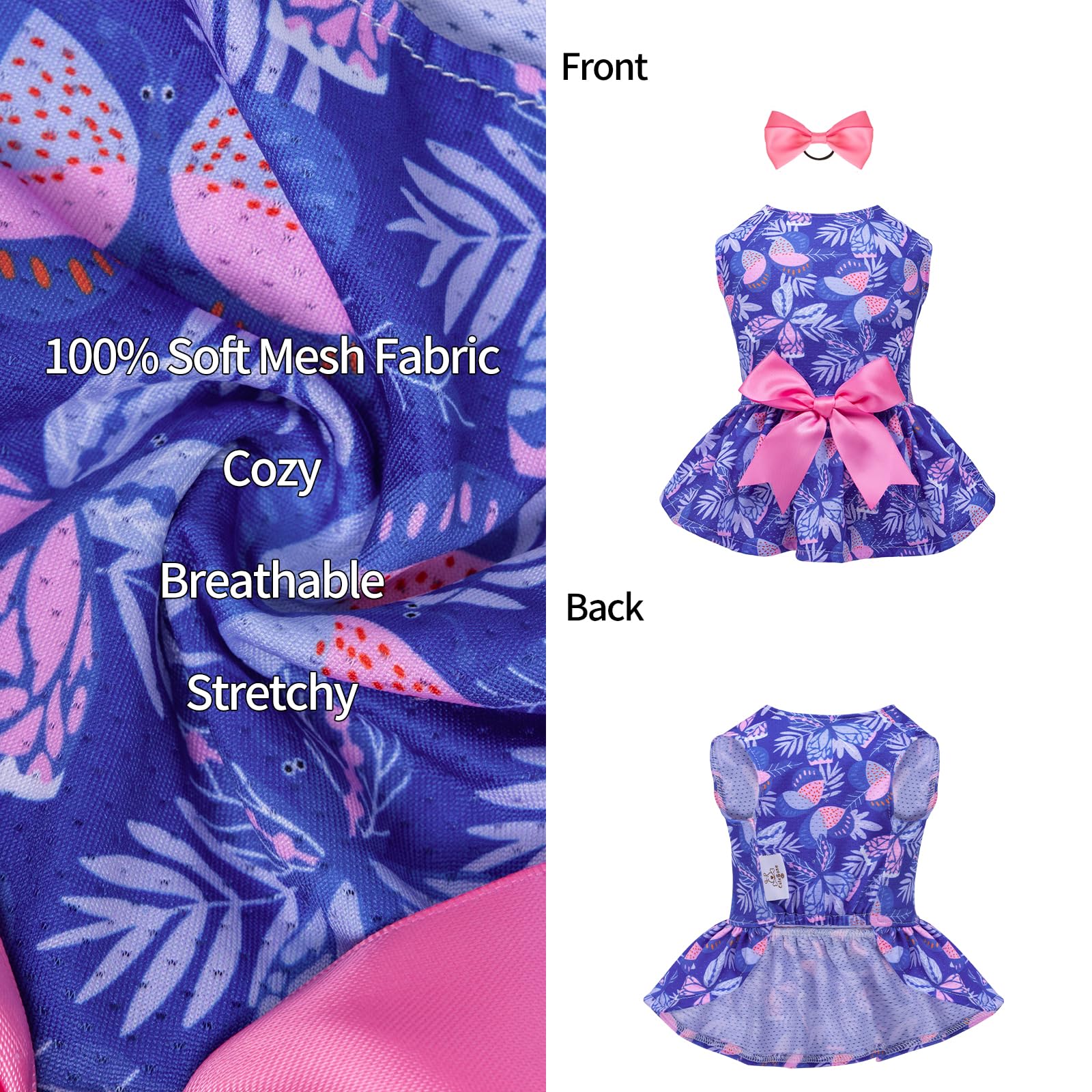 Cutebone Dog Mesh Dress Puppy Sundress Pet Outfit Summer Fashion For Small Dogs Girl Cat Clothes Bf25Xxs