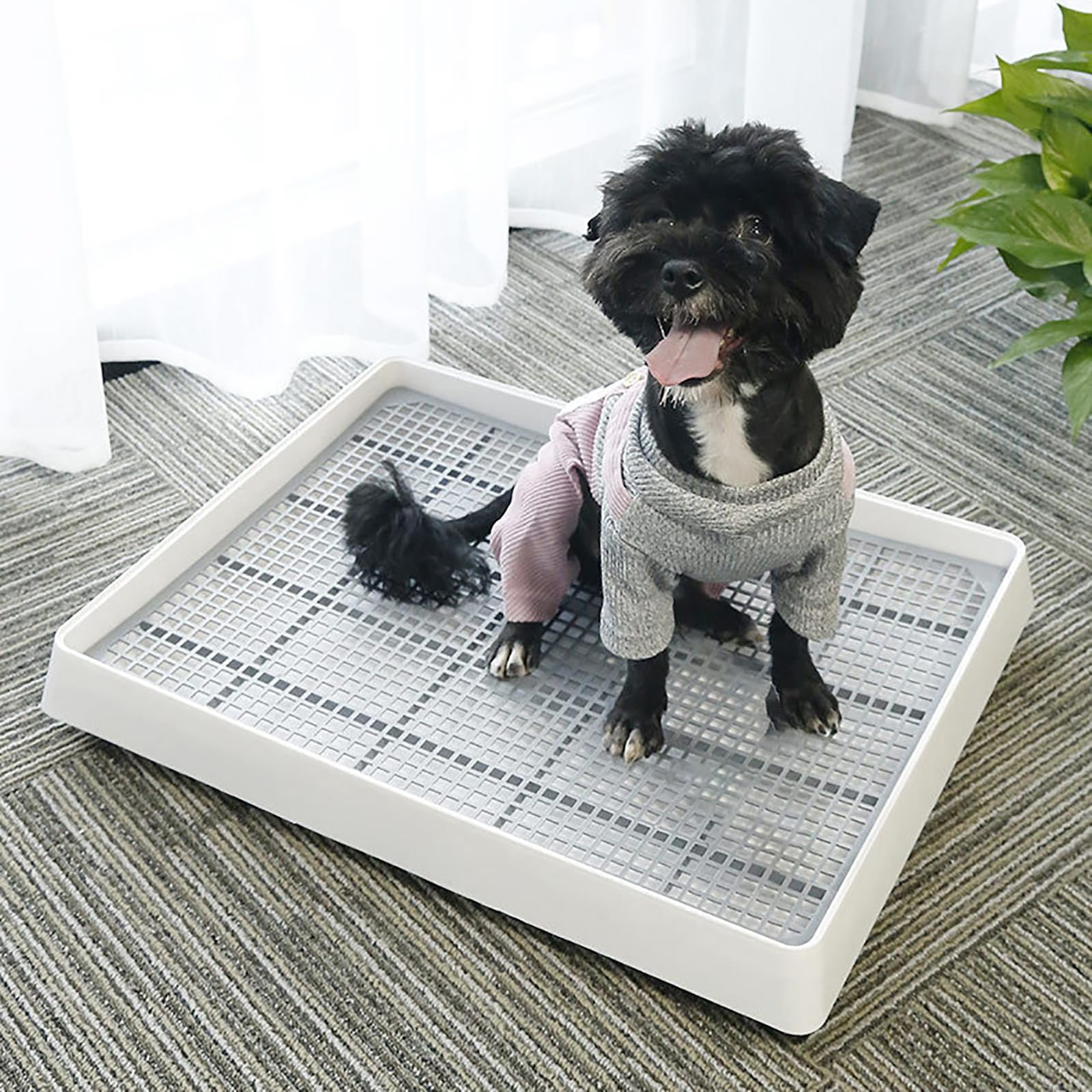 Wuweot 2 Pack Large Rabbit Litter Box, Shallow Bunny Restroom Litter Tray, Small Animals Litter Pan Toilet Potty Trainer With Gr