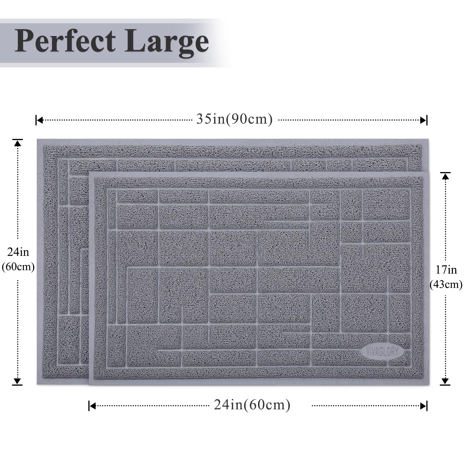 VIVAGLORY Cat Litter Mat for Catching Litter, Cats Litter Rug Catcher, Waterproof Pet Feeding Food Mats for Kitty Dog Small Anim