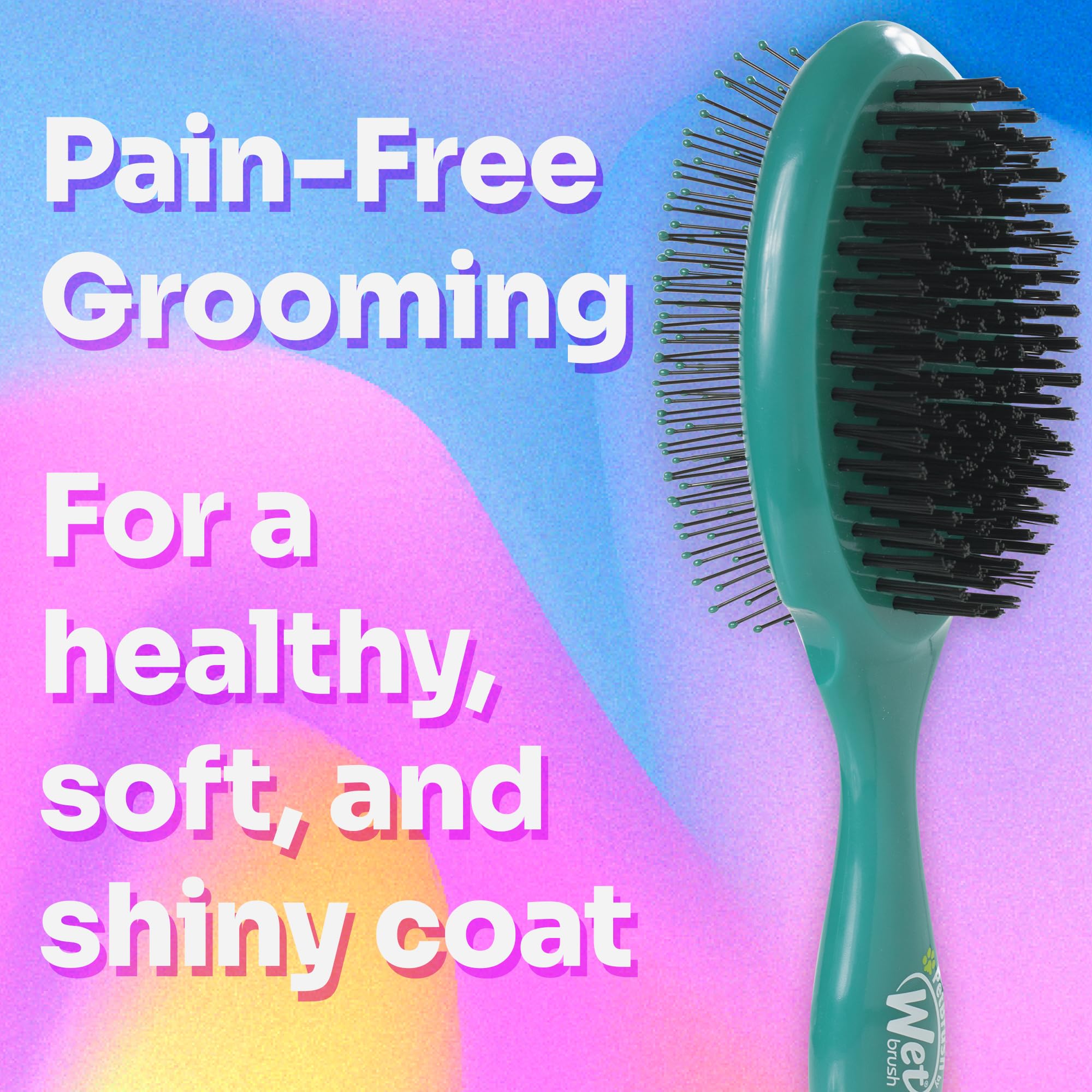 Wet Brush Ultimate Grooming Pet Brush, 2-In-1 Dual Sided Detangling Pet Brush - Ultra Soft Intelliflex Bristles Removes Loose Hair & Dirt - Pet Grooming Detangler Brush For Dogs, Cats, Rabbits - Teal