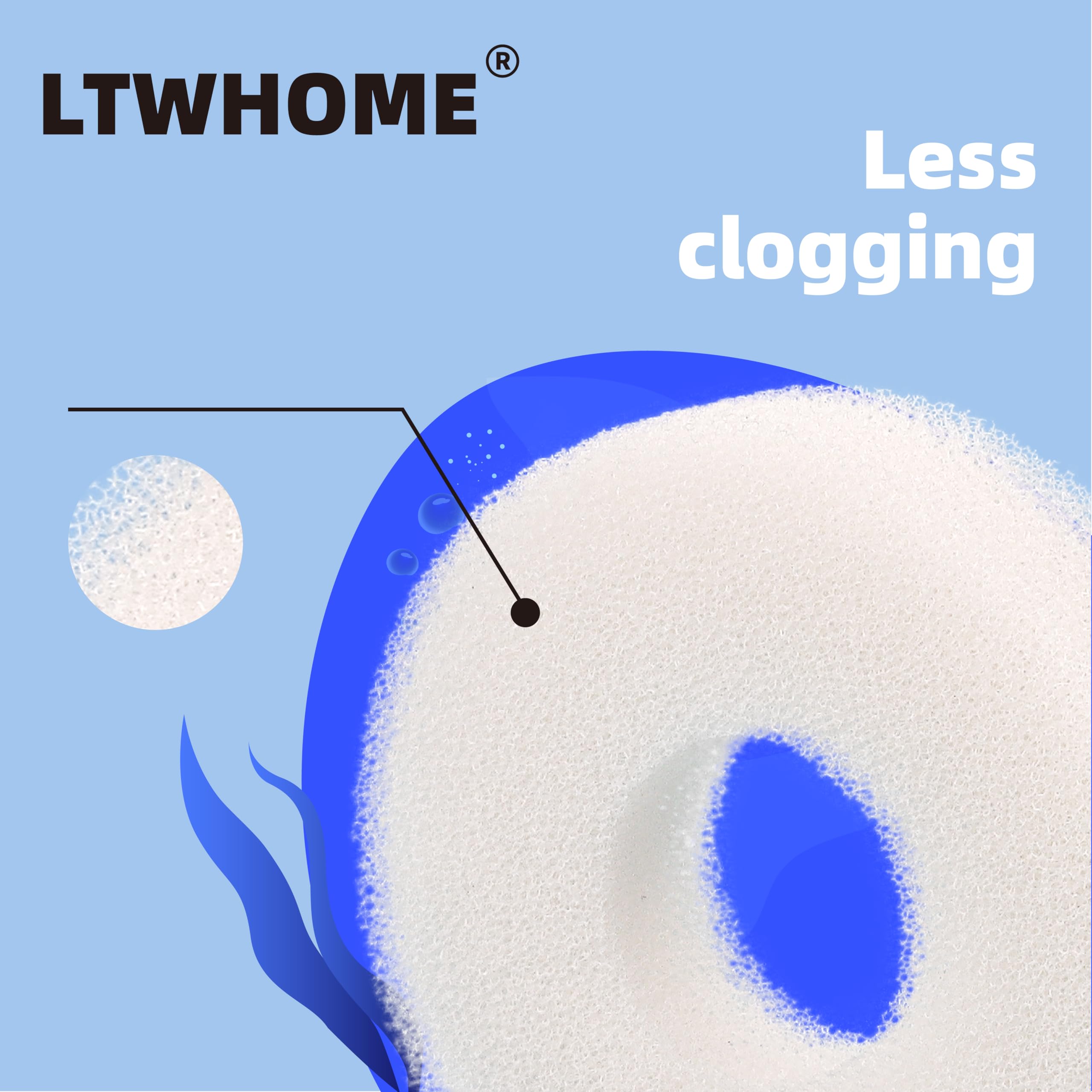 LTWHOME Compatiable Foam and Carbon Rings Fit for Biorb Filter Set/Service Kit (Pack of 16)