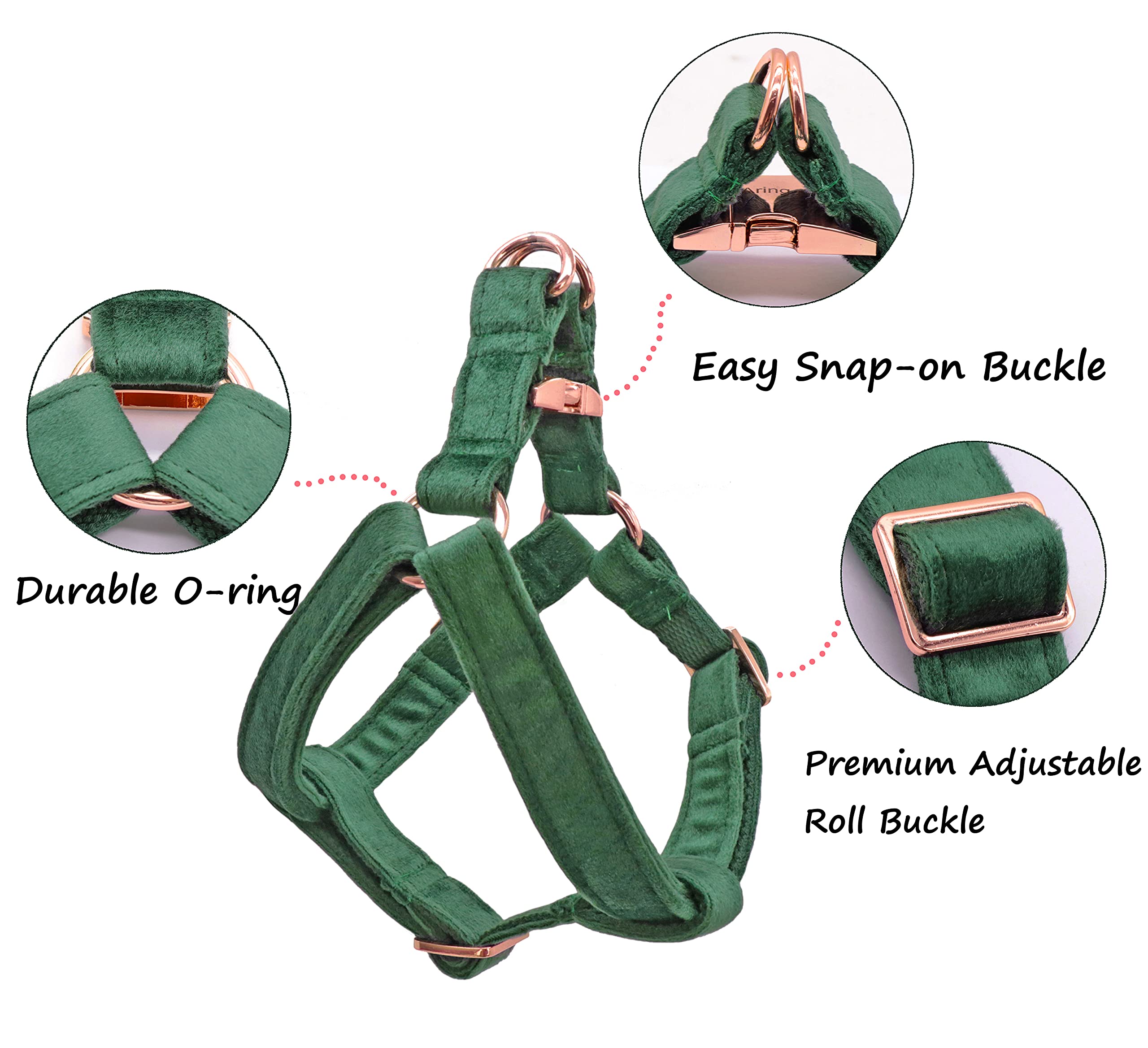 Aring Pet Dog Halter Harness, Velvet Dog Harness, No Pull Dog Halter Harness For Small Medium Large Dogs.