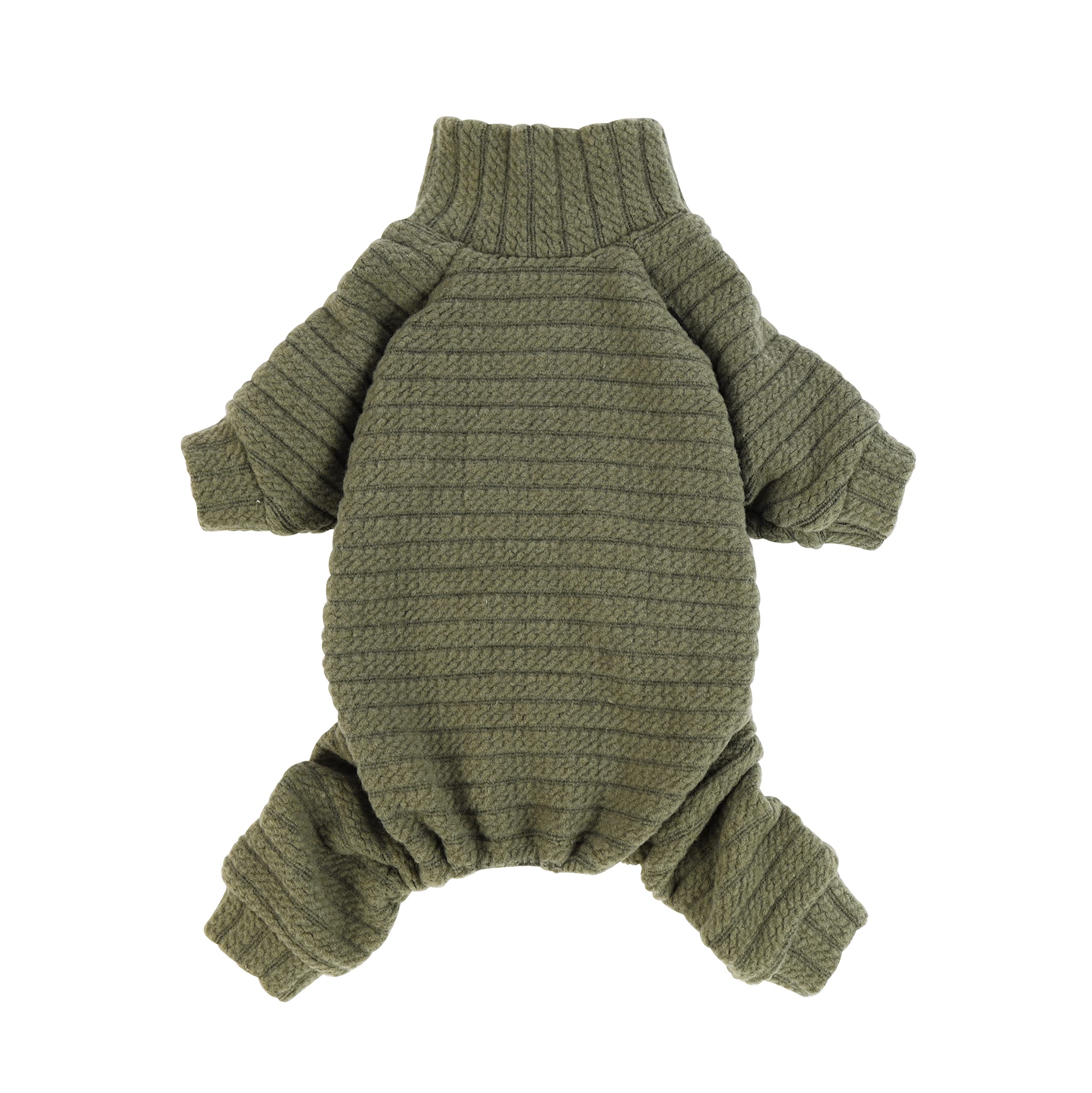 Fitwarm Turtleneck Knitted Dog Sweater Puppy Pajamas Thermal Doggie Winter Clothes Knitwear Pet Coats Cat Apparel Green Medium