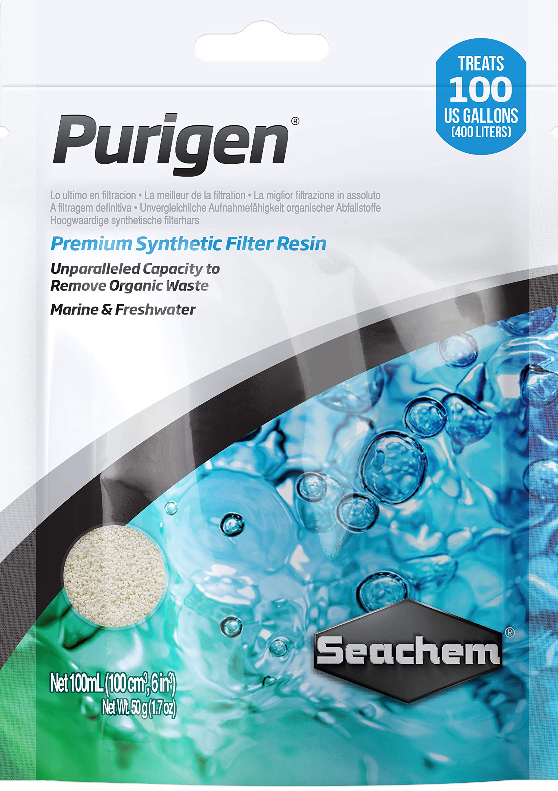 Seachem Indoor Purigen Organic Filtration Resin - Fresh And Saltwater 100 Ml