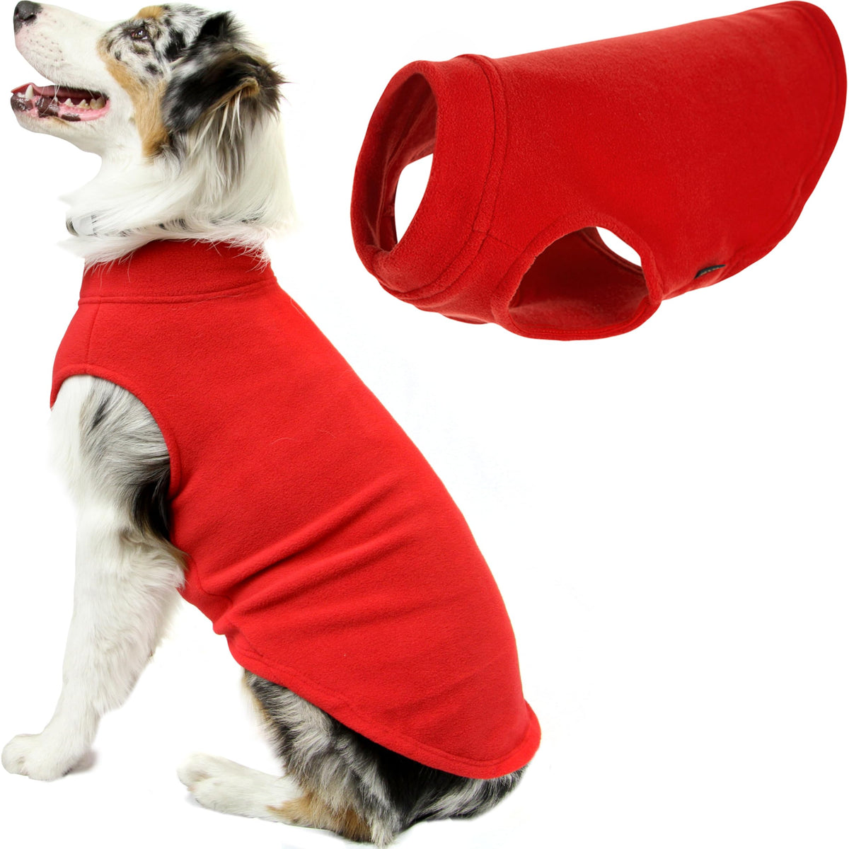 Gooby Stretch Fleece Vest Dog Sweater - Red, 3X-Large - Warm Pullover Fleece Dog Jacket - Winter Dog Clothes For Small Dogs Boy Or Girl - Dog Sweaters For Small Dogs To Dog Sweaters For Large Dogs