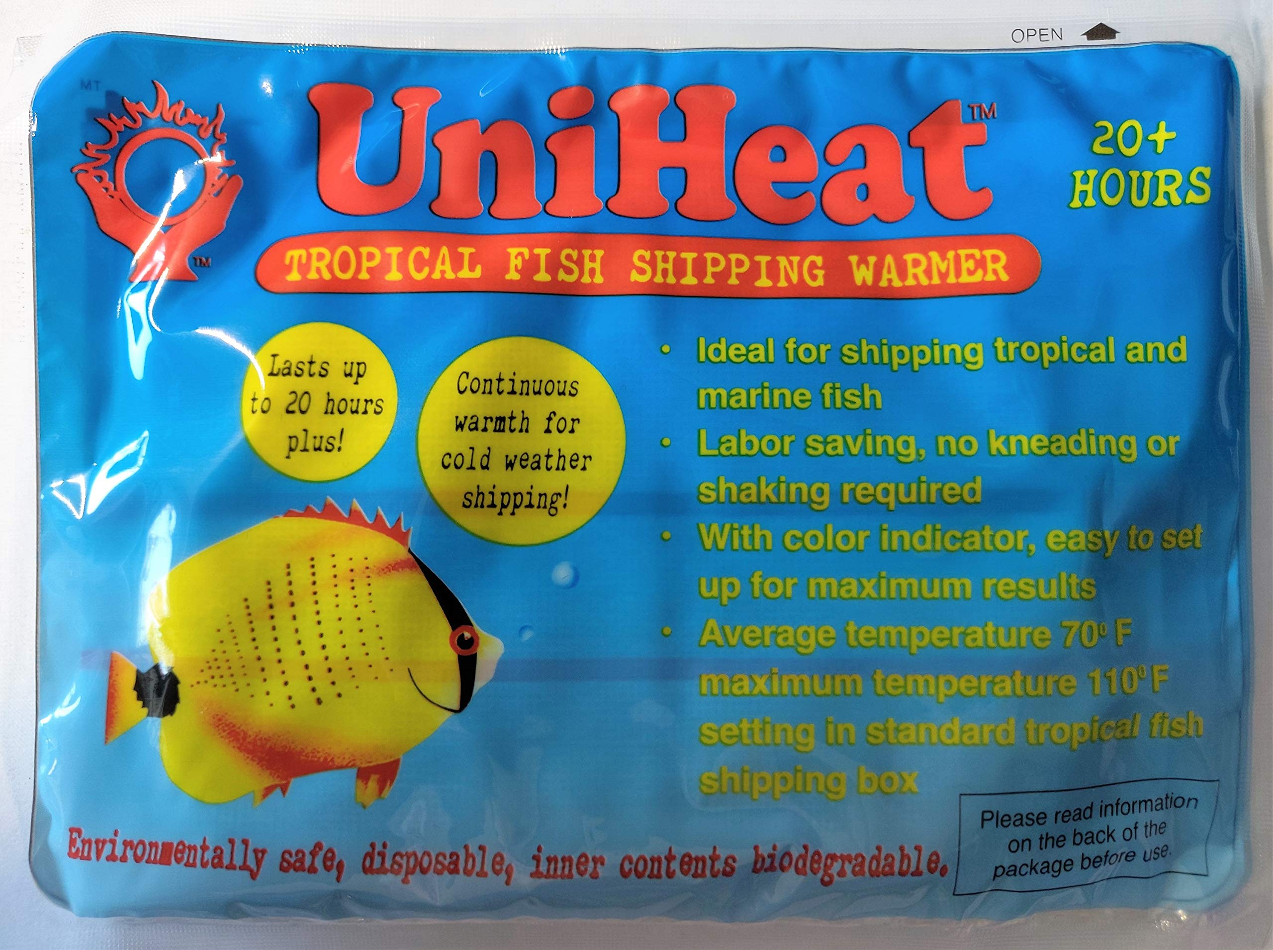 Uniheat Shipping Warmer 20+ Hours, 24 Pack >Plus!< 1-9''X24'' Shipping Bags, 20+ Hour Warmth For Shipping Live Corals, Small Pet
