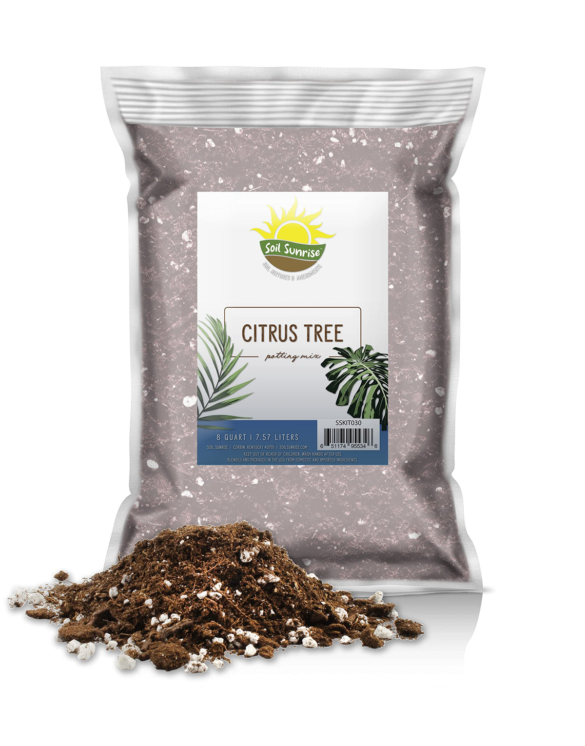 Citrus Tree Potting Soil Mix (8 Quarts), Special Blend For Indoor Oranges, Lemons, Limes And More