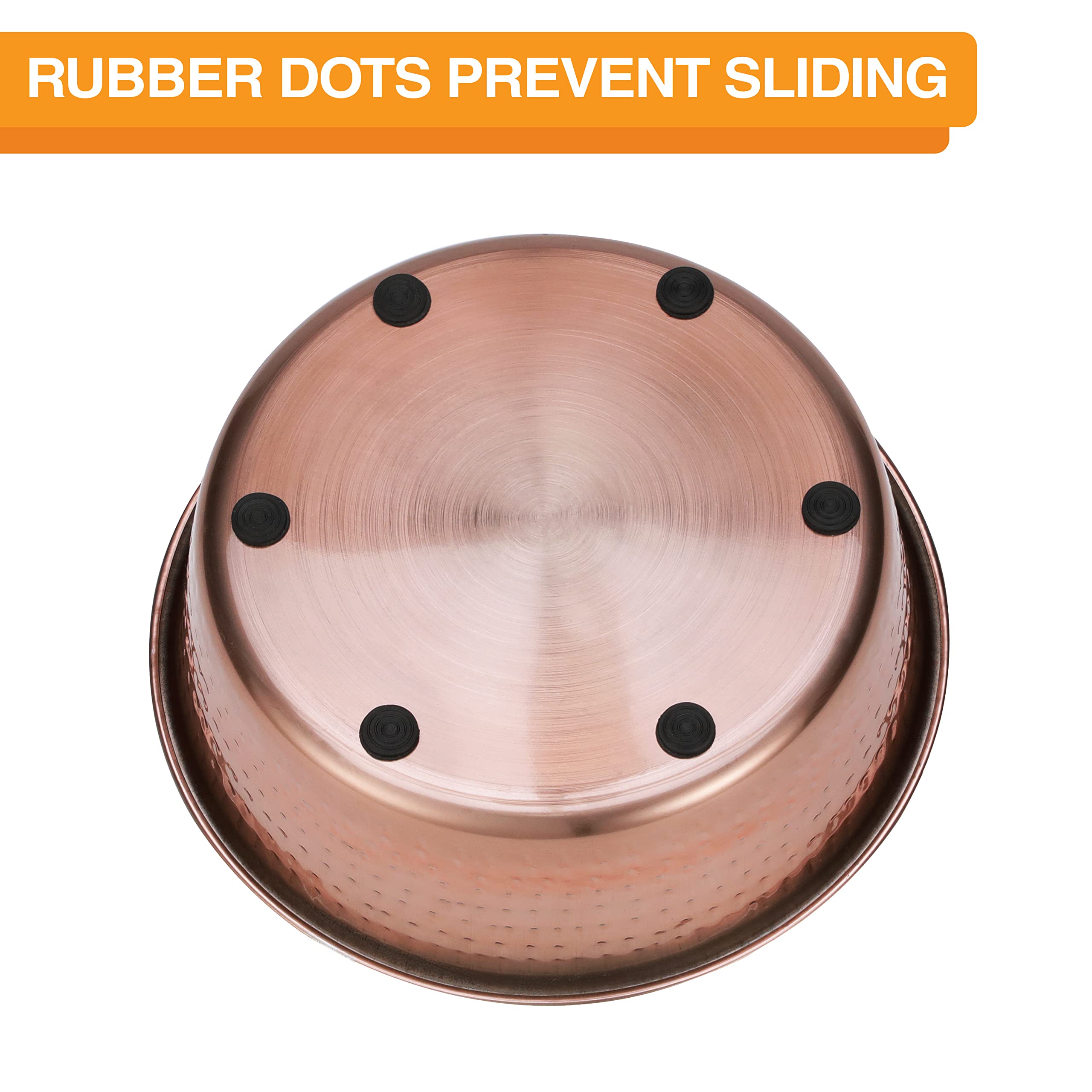 Neater Pet Brands Hammered Decorative Designer Bowls - Luxury Style Premium Dog and Cat Dishes (Medium, Copper)