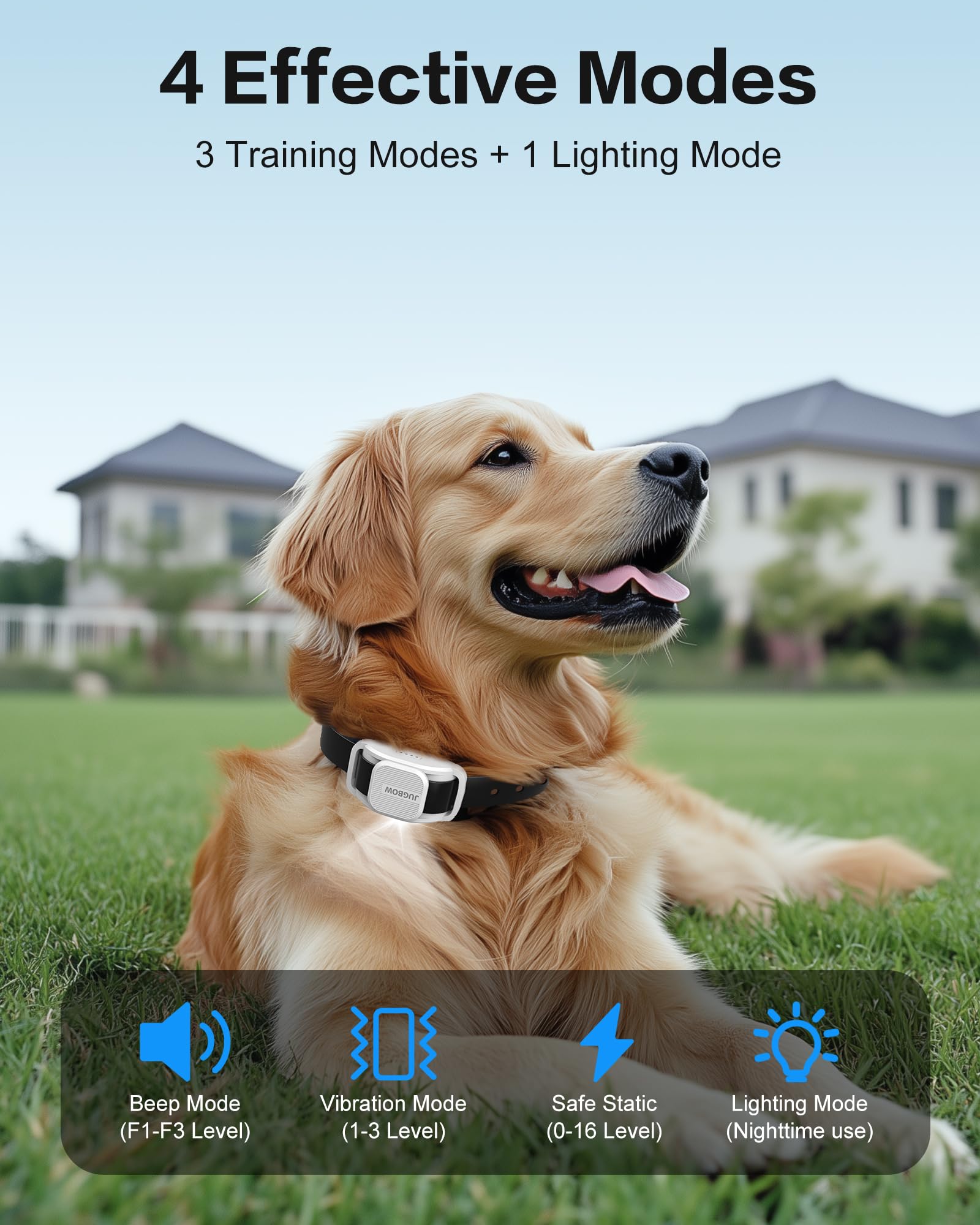 Jugbow Dog Training Collar - 4200Ft Dog Collar With Remote For Small Medium Large Dogs, Led Light Electric Collar With Beep/Safe