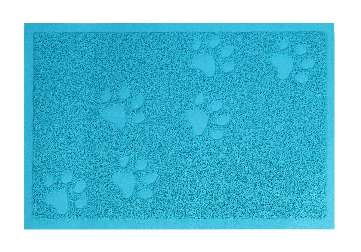 Darkyazi Cat Litter Box Mat For Floor Litter Trapping Mat Non-Slip Backing, Scatter Control, Easy Clean, Water Resistant, Soft On Paws (15.75' X 11.75',Lake Blue)