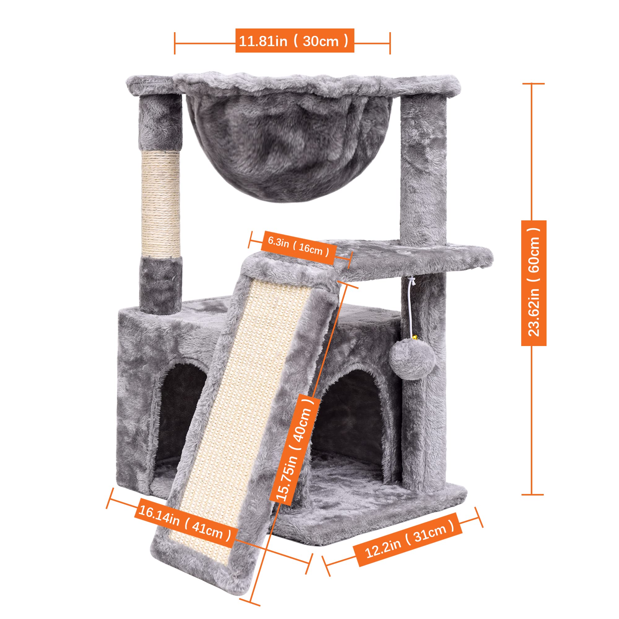 Syandlvy Cat Tree For Indoor Cats Large Adult, Modern Activity Tower With Scratching Posts & Board, Condo With Plush Perch, Clim