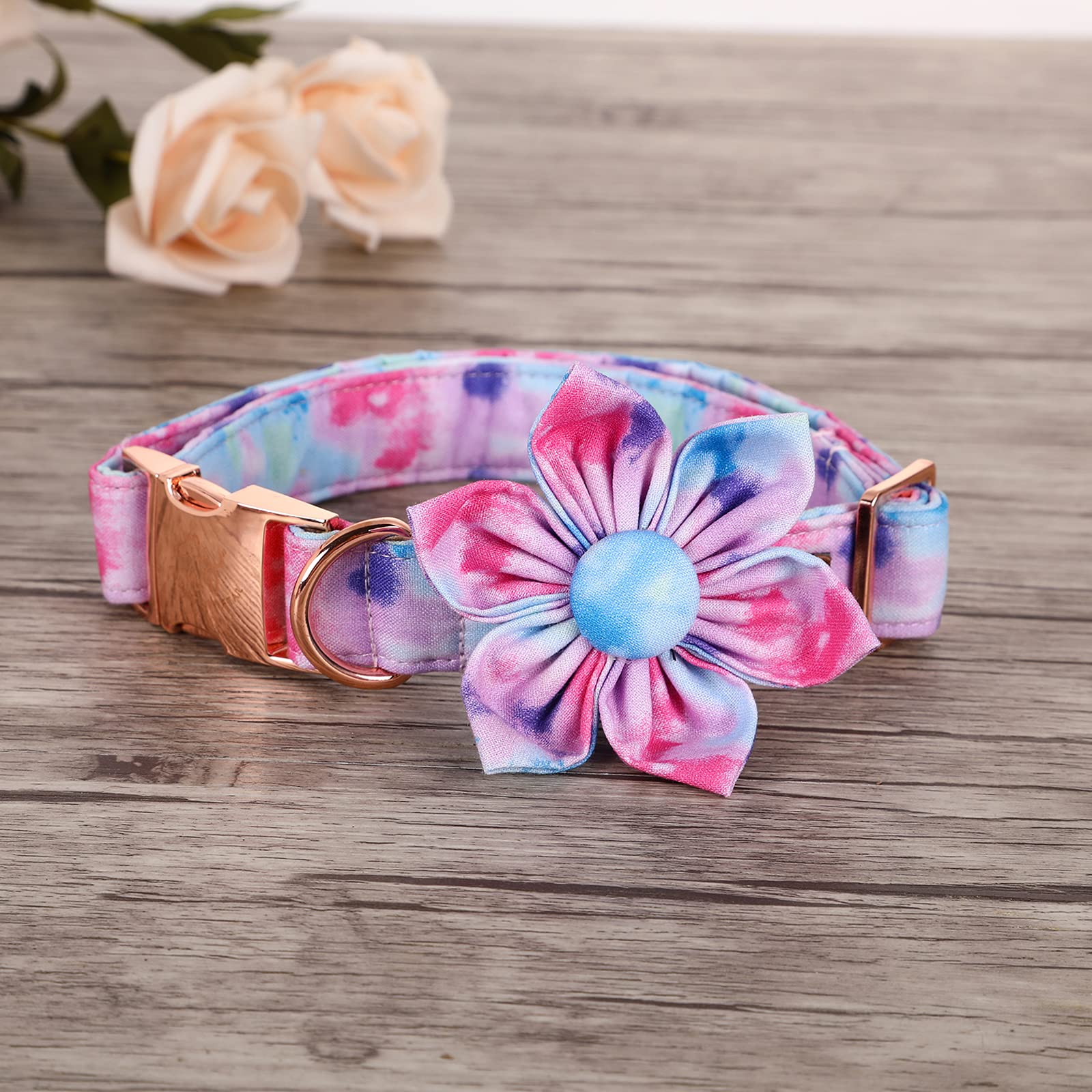 Elegant Little Tail Colorful Dog Collar For Female Or Male Dogs, Flower Pet Collar Adjustable Dog Collars With Flower Gift For X